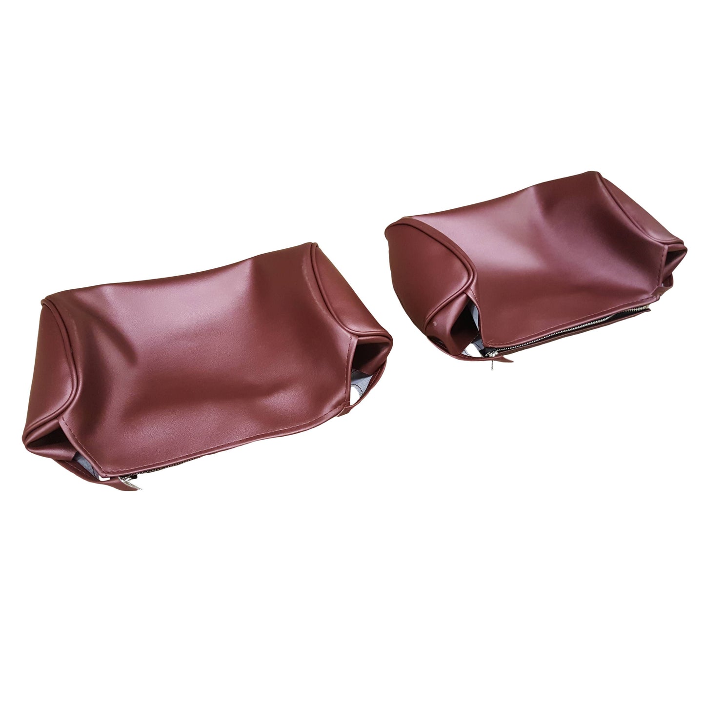 68 CHRYSLER/DODGE/PLYMOUTH A, B & C-BODY BENCH SEAT HEADREST COVERS (COLOGNE GRAIN) - MAROON