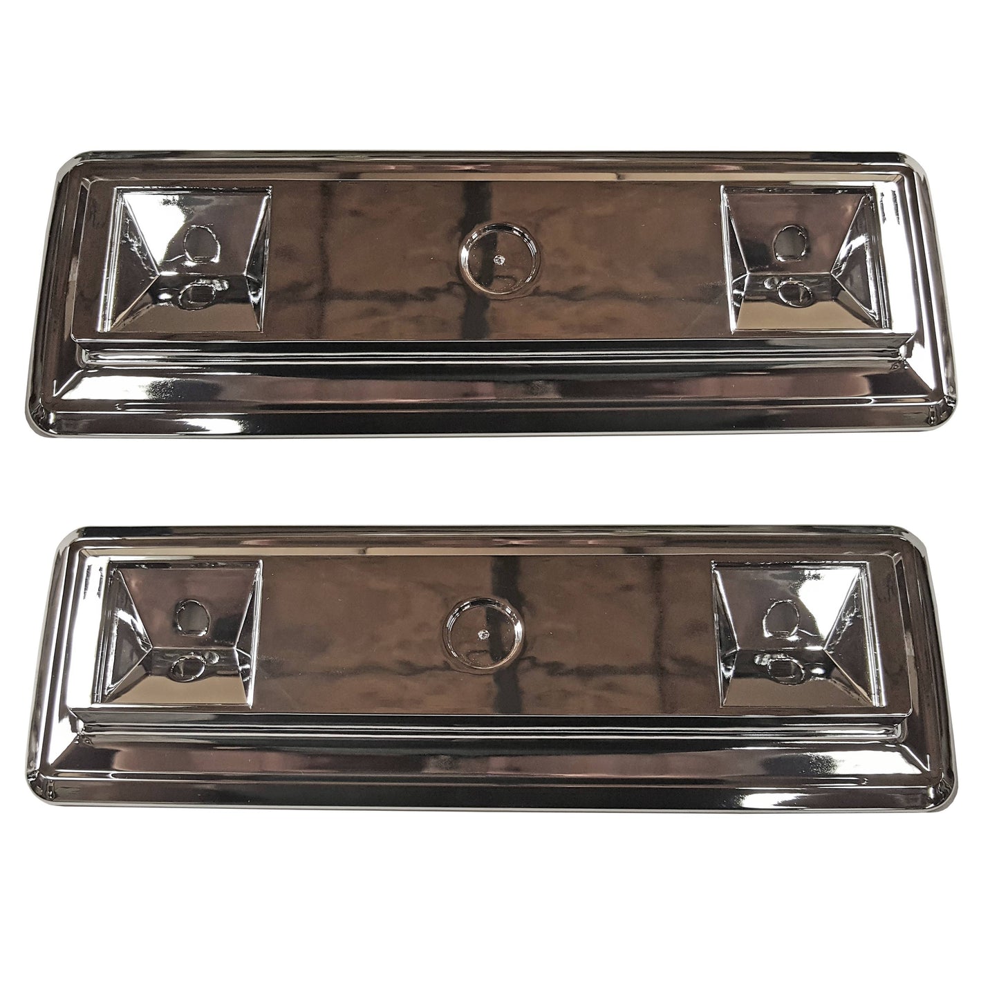 66-70 DODGE/PLYMOUTH B-BODY HTP/COUPE REAR ARMREST BASES - CHROME