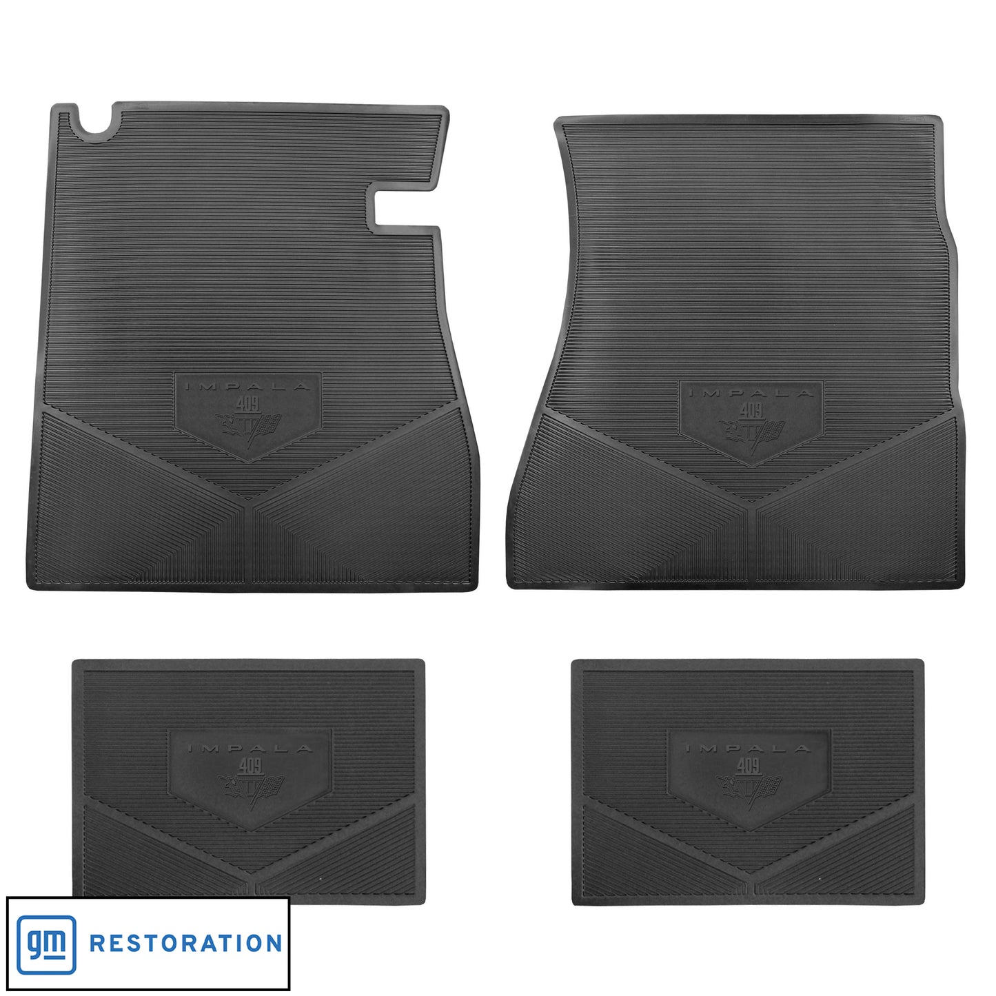 65 IMPALA 409 WITH FLAG VINYL FLOORMATS - BLACK