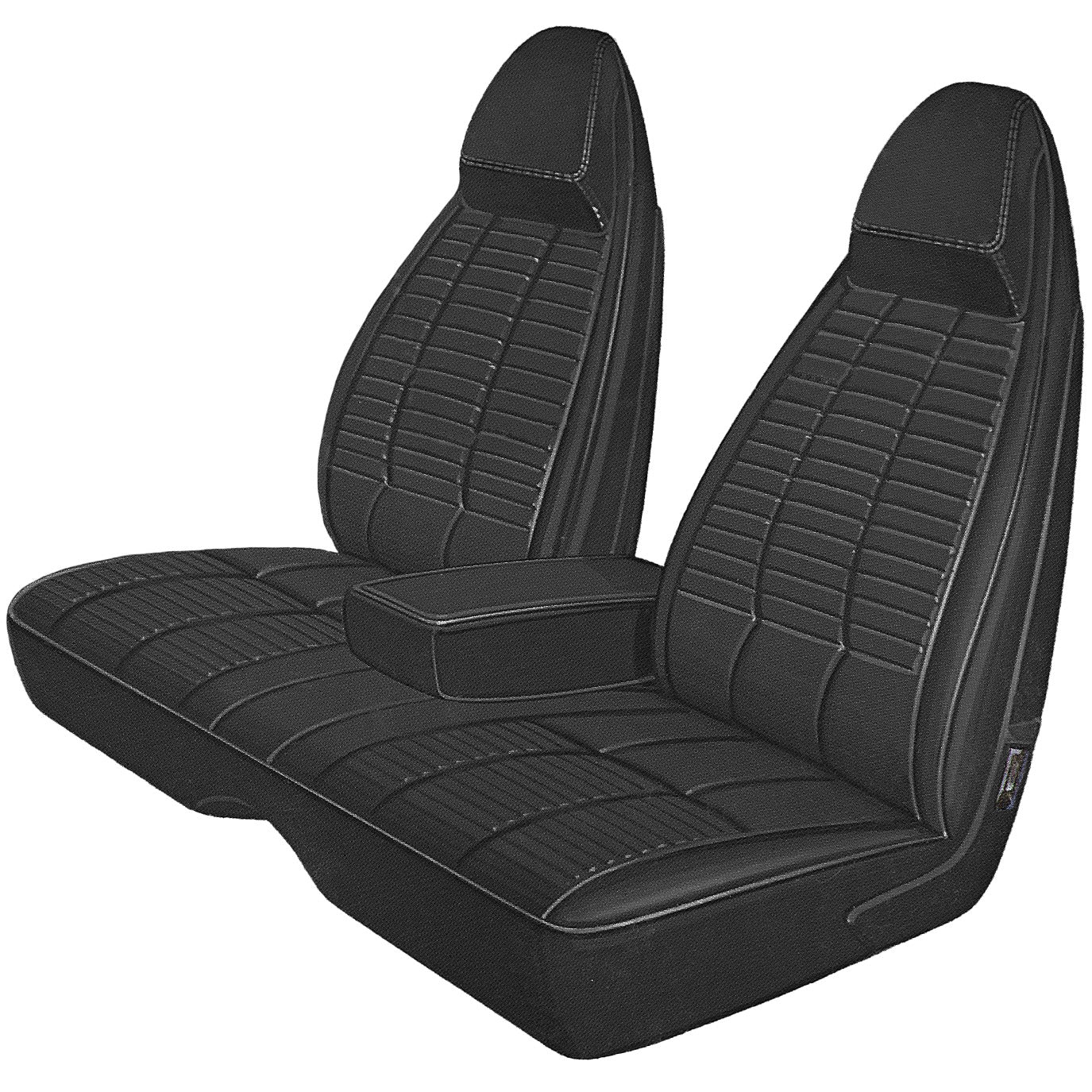 70 CHALLENGER SPLIT BENCH W/ C.A.R. 'COACHMAN' UPHOLSTERY - BLACK