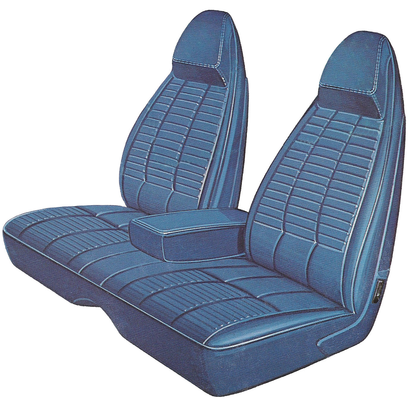 70 CHALLENGER SPLIT BENCH W/ C.A.R. 'COACHMAN' UPHOLSTERY - BRIGHT BLUE