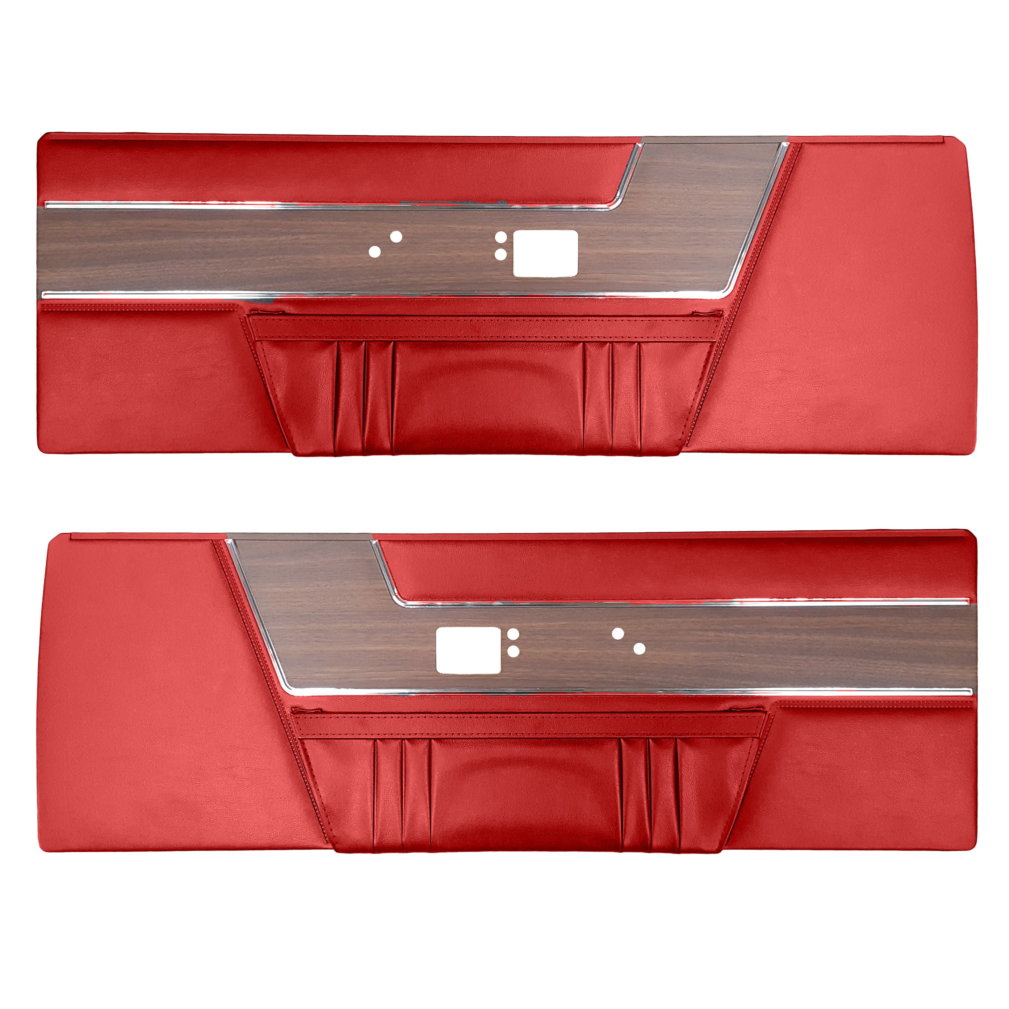 69 Barracuda Deluxe Door Panels - Red - Legendary Auto Interiors