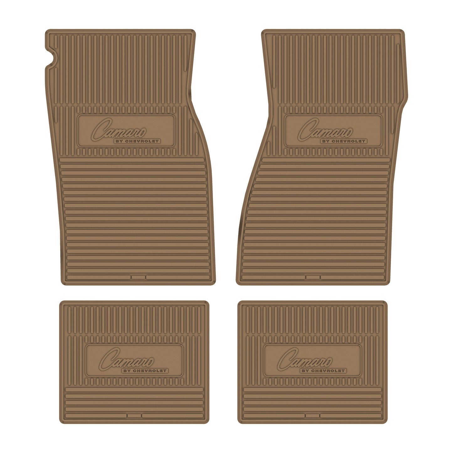 67/69 CAMARO BY CHEVROLET VINYL FLOORMATS - TAN