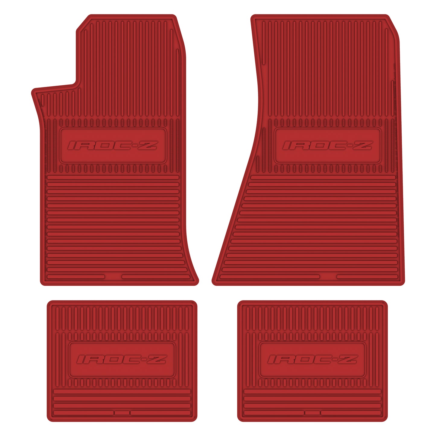 85-90 CHEVROLET CAMARO 'IROC-Z' FLOOR MATS - BRIGHT RED