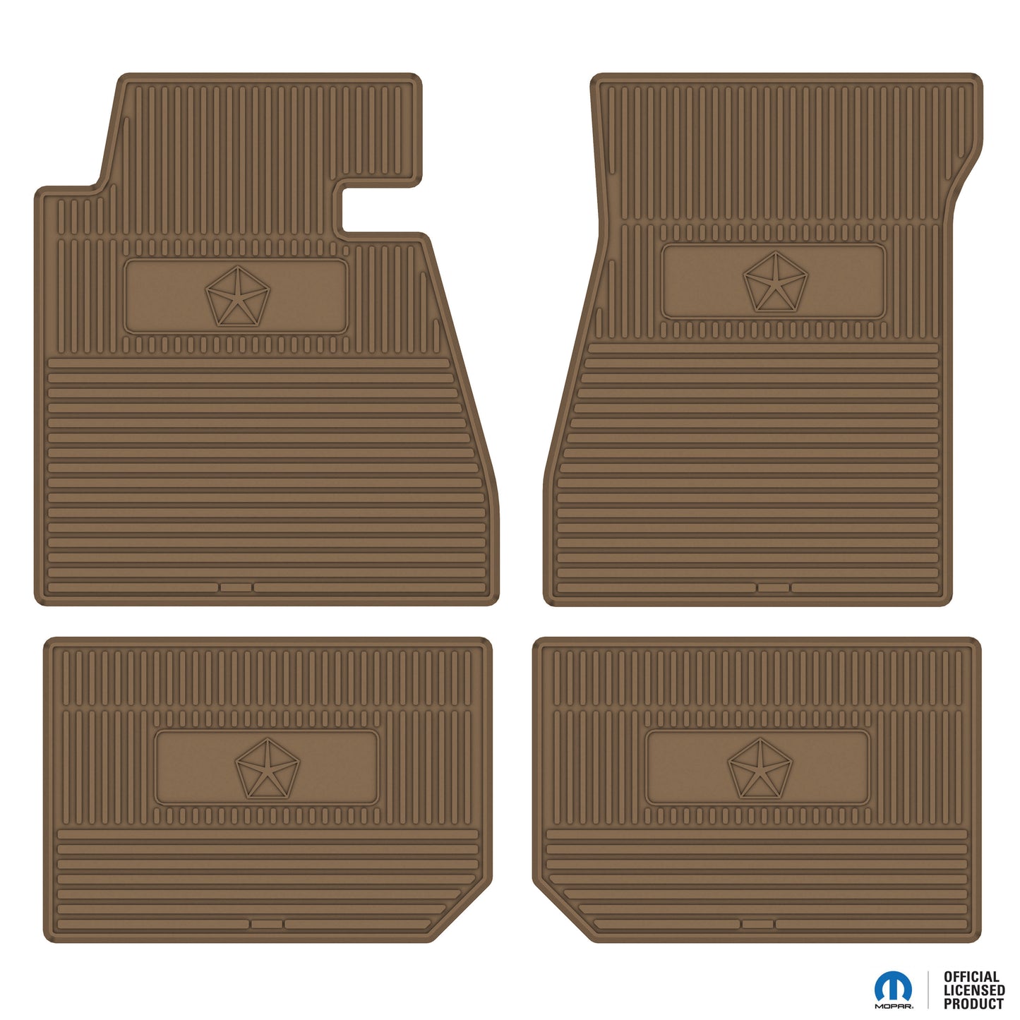 66-70 DODGE/PLYMOUTH B-BODY 'PENTASTAR' FLOOR MATS W/ AUTOMATIC TRANSMISSION - TAN