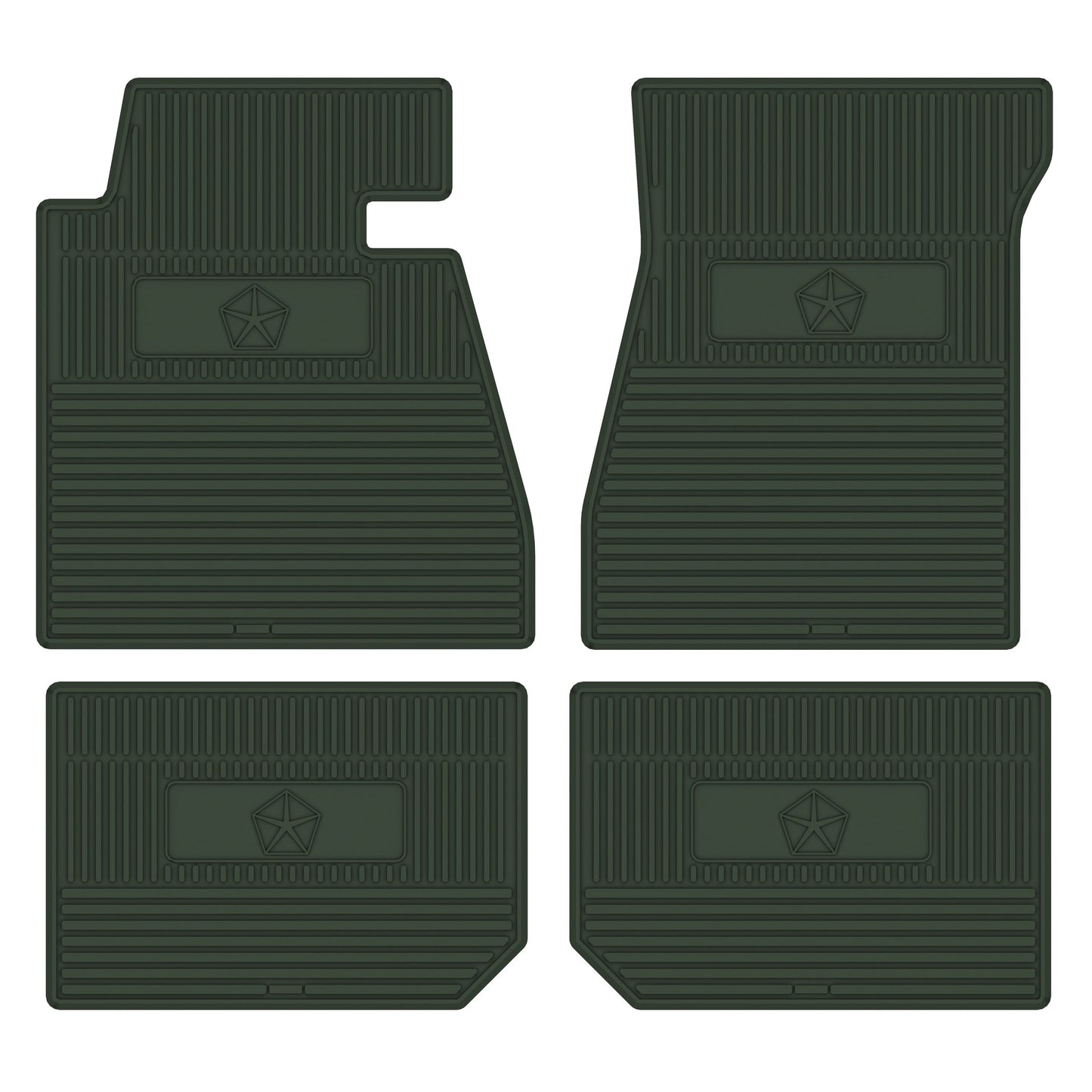 66-70 DODGE/PLYMOUTH B-BODY 'PENTASTAR' FLOOR MATS W/ AUTOMATIC TRANSMISSION - GREEN