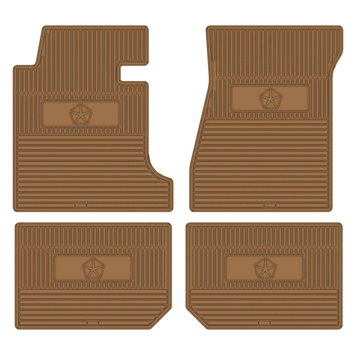66-70 DODGE/PLYMOUTH B-BODY 'PENTASTAR' FLOOR MATS W/ MANUAL TRANSMISSION - GOLD