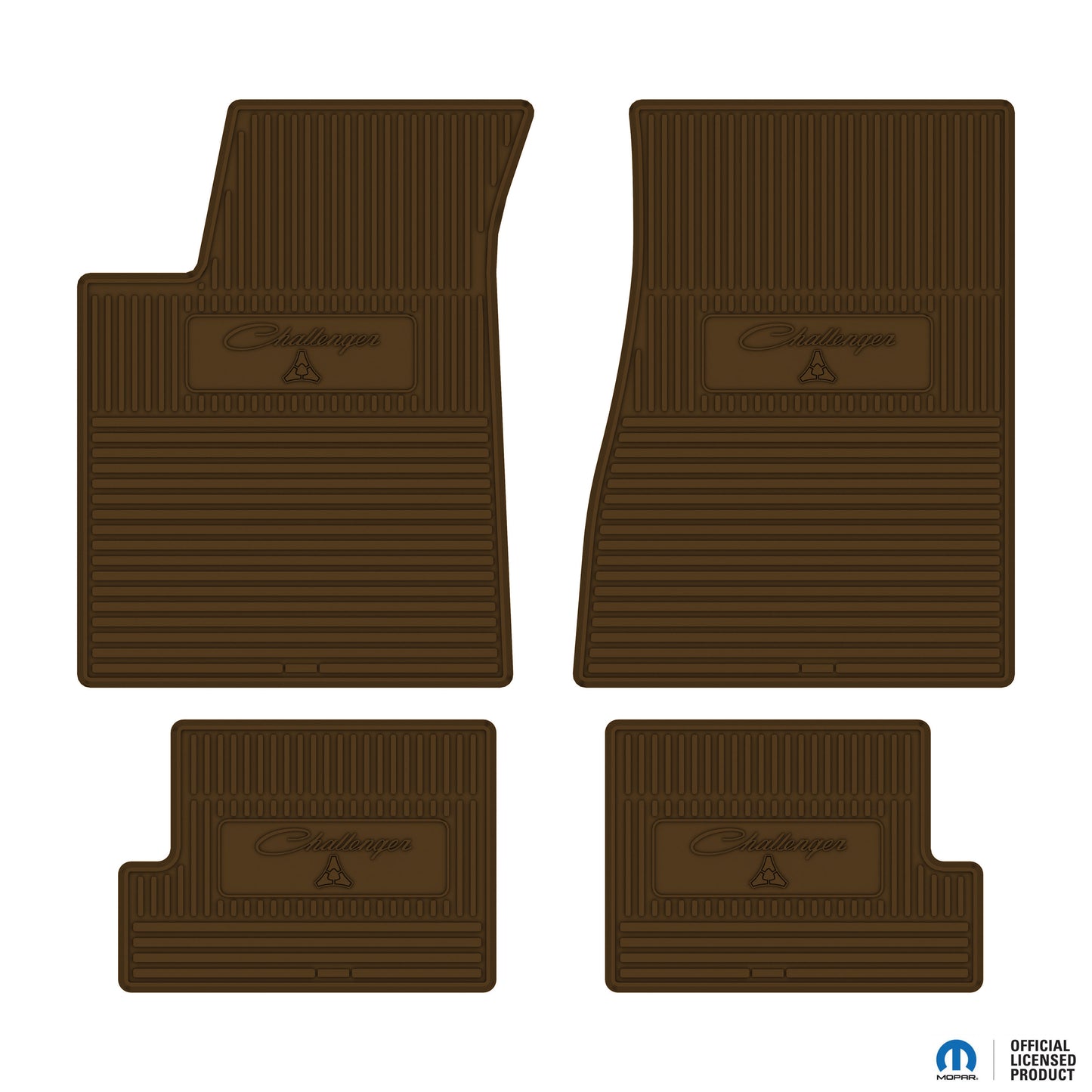 70-74 DODGE 'CHALLENGER' FLOOR MATS W/ MANUAL TRANSMISSION - DARK SADDLE