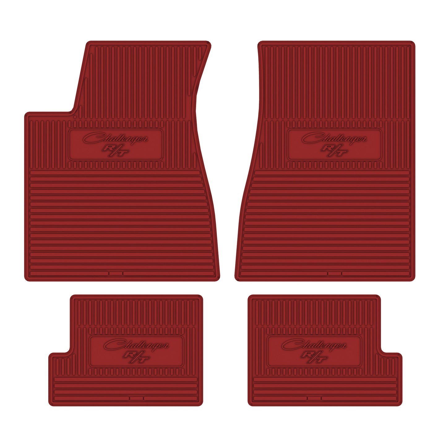 70-71 DODGE 'CHALLENGER R/T' FLOOR MATS W/ AUTOMATIC TRANSMISSION - RED