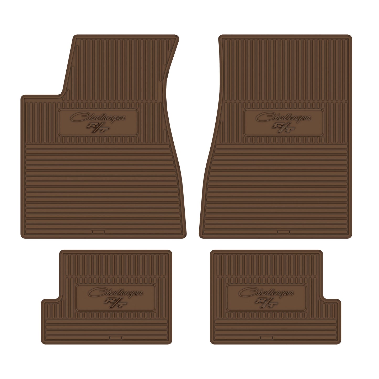 70-71 DODGE 'CHALLENGER R/T' FLOOR MATS W/ AUTOMATIC TRANSMISSION - SADDLE