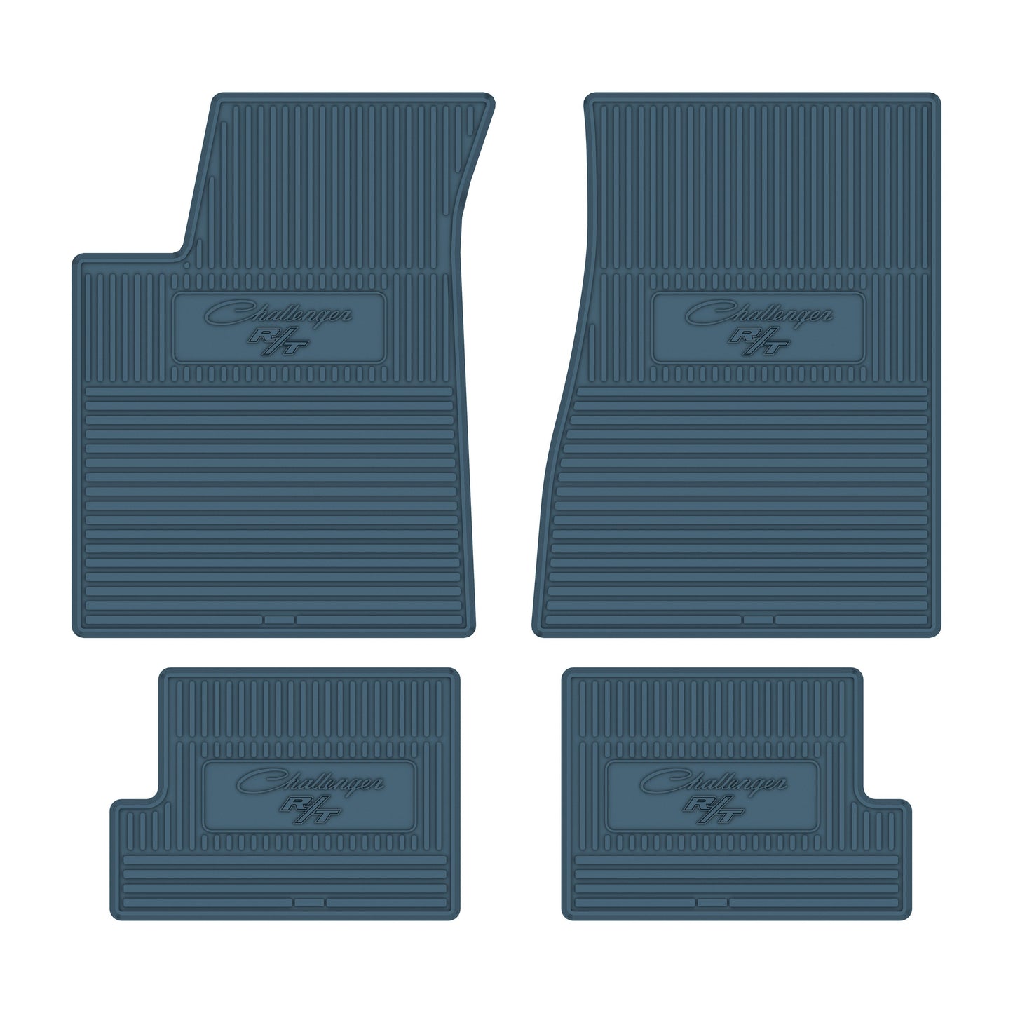 70-71 DODGE 'CHALLENGER R/T' FLOOR MATS W/ MANUAL TRANSMISSION - MEDIUM BLUE