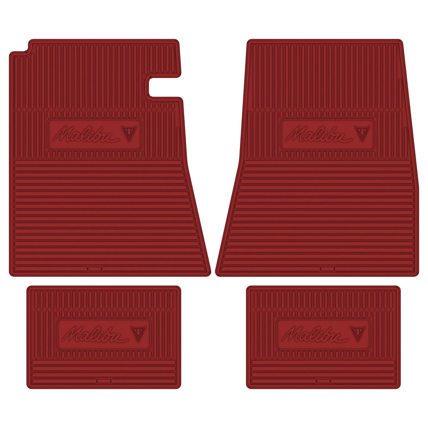 64 CHEVROLET 'MALIBU W/ FLAG' FLOOR MATS - RED