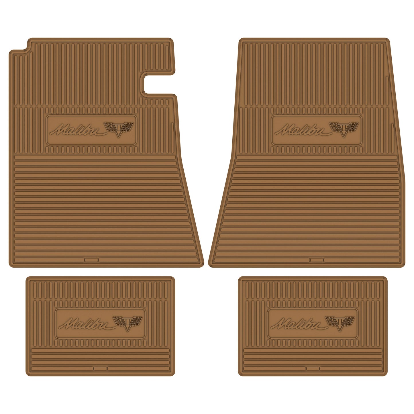 66-67 CHEVROLET 'MALIBU W/ FLAG' FLOOR MATS - GOLD