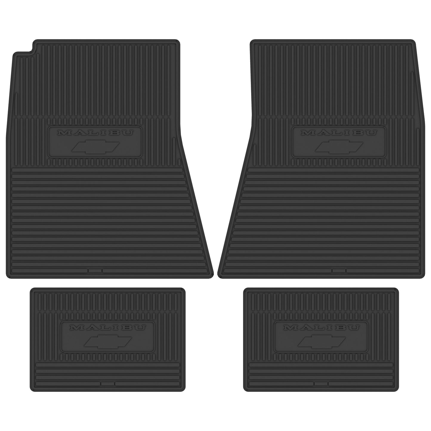 69-72 CHEVROLET 'MALIBU W/ BOWTIE' FLOOR MATS - BLACK