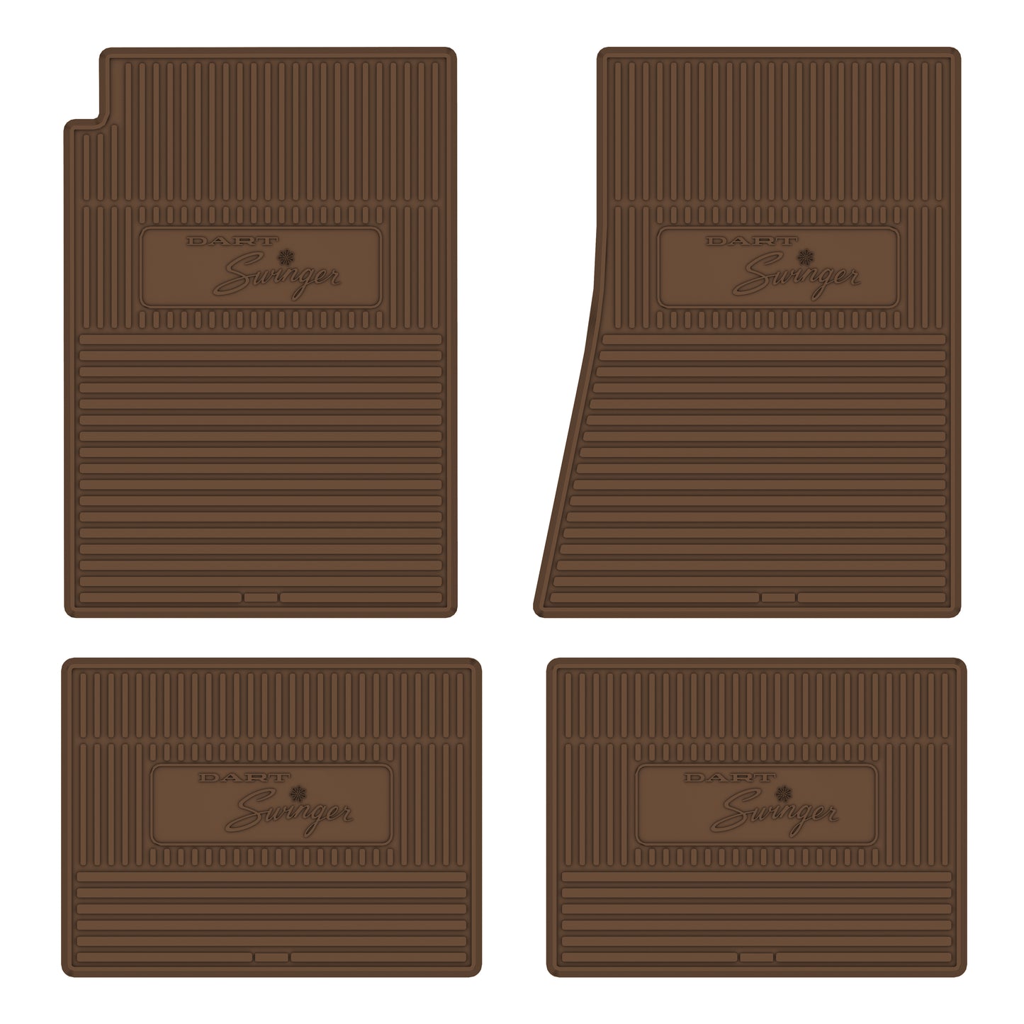 69-76 DODGE 'DART SWINGER' FLOOR MATS W/ MANUAL TRANSMISSION - SADDLE