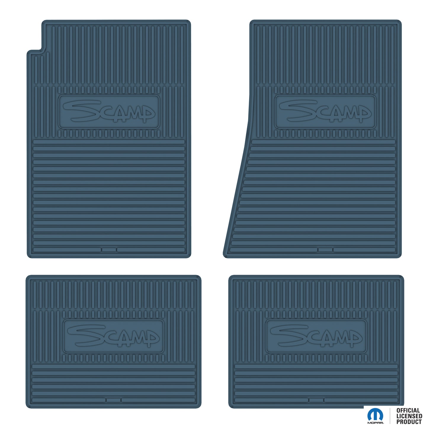 71-76 PLYMOUTH 'SCAMP' FLOOR MATS W/ MANUAL TRANSMISSION - MEDIUM BLUE