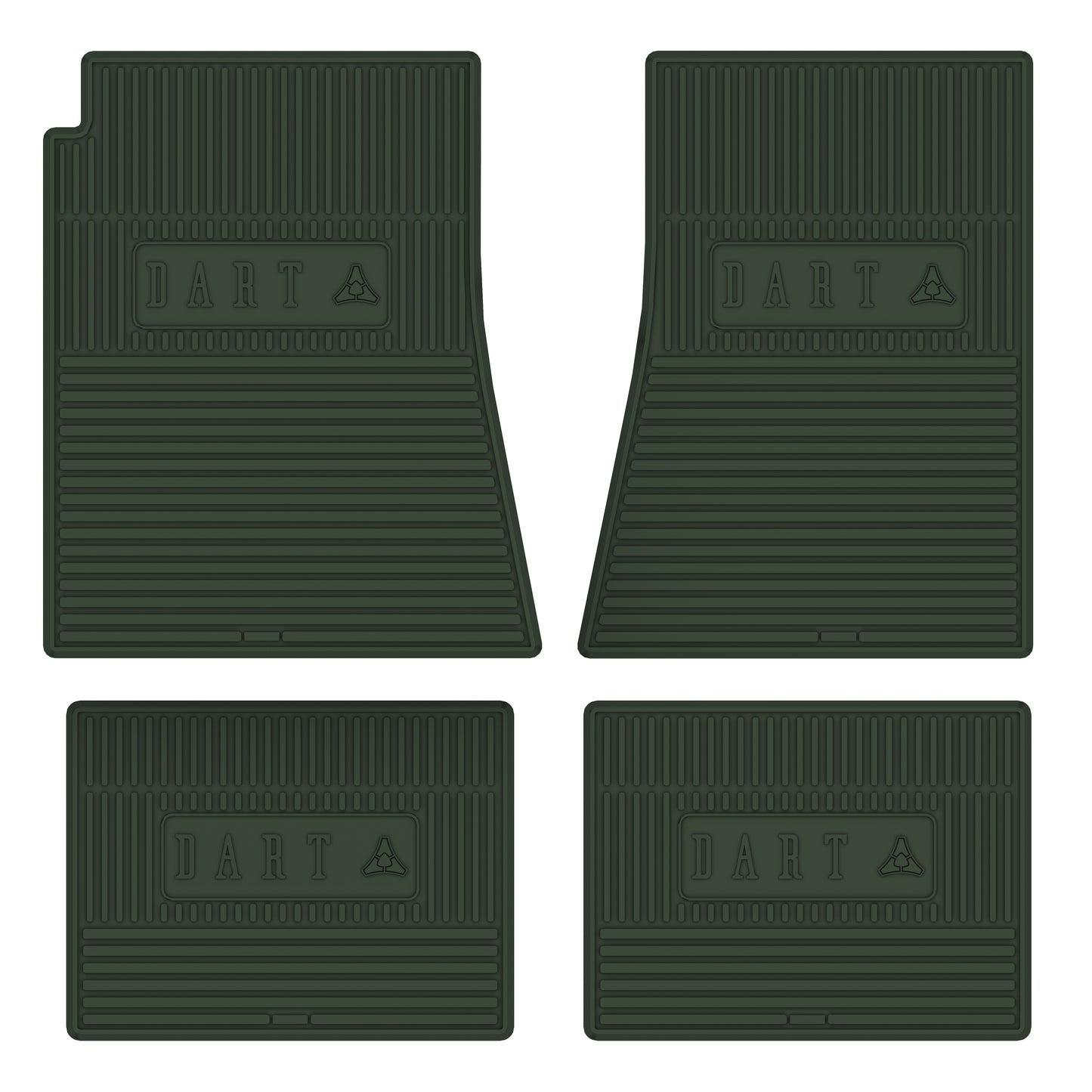 67-68 DODGE 'DART' FLOOR MATS W/ AUTOMATIC AUTOMATIC TRANSMISSION - GREEN