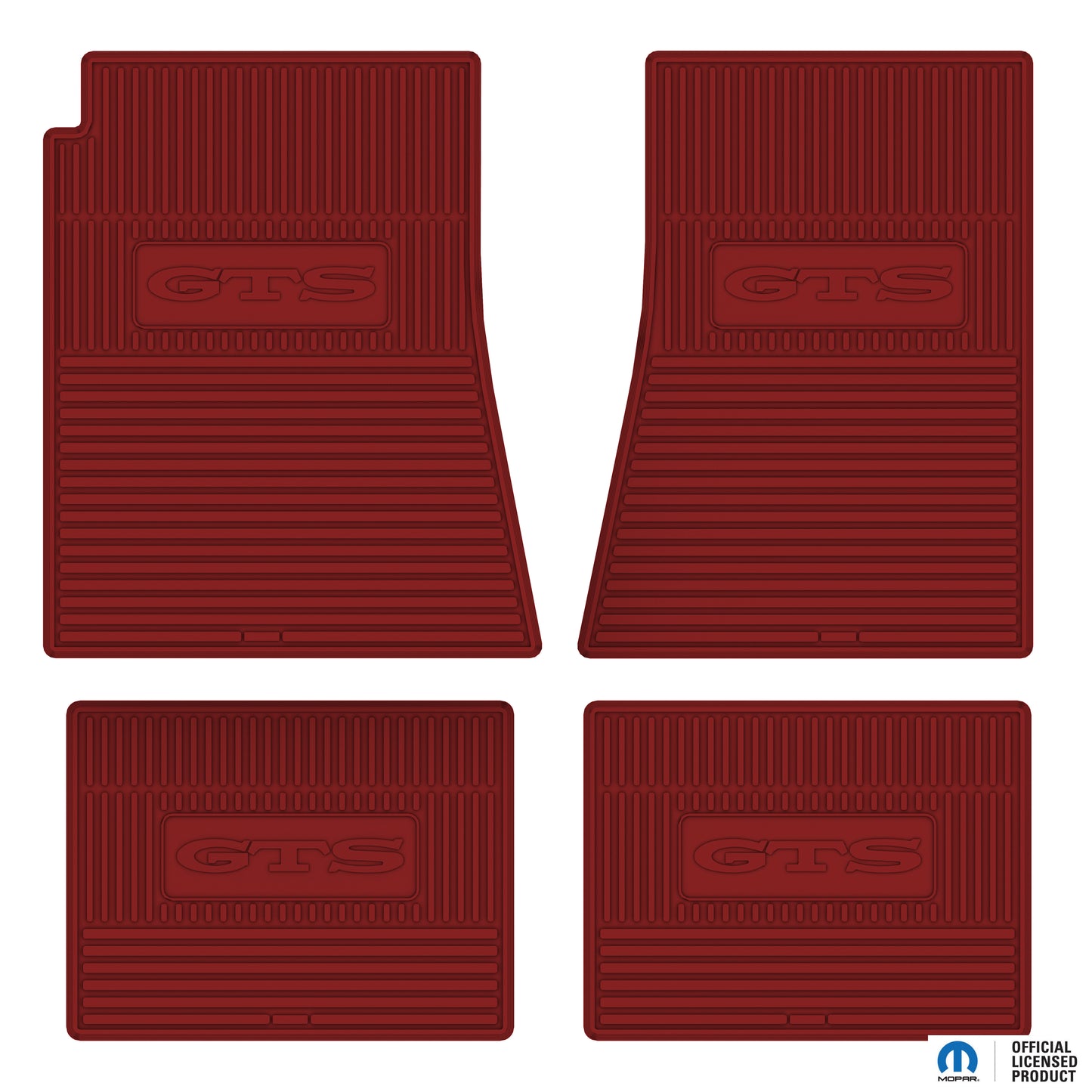 69 DODGE 'DART GTS' FLOOR MATS W/ AUTOMATIC TRANSMISSION - RED