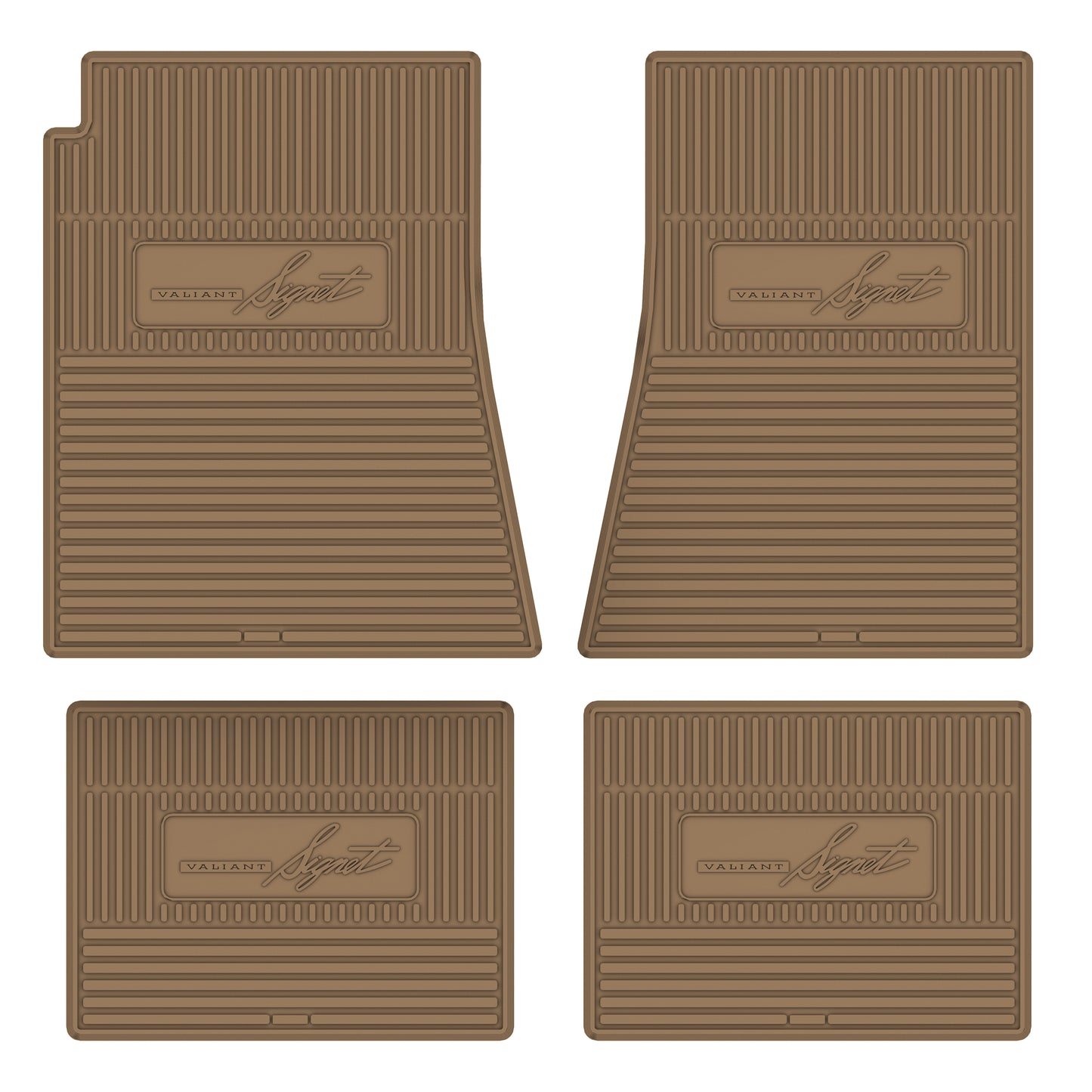 67-69 PLYMOUTH 'VALIANT SIGNET' FLOOR MATS W/ AUTOMATIC TRANSMISSION - TAN