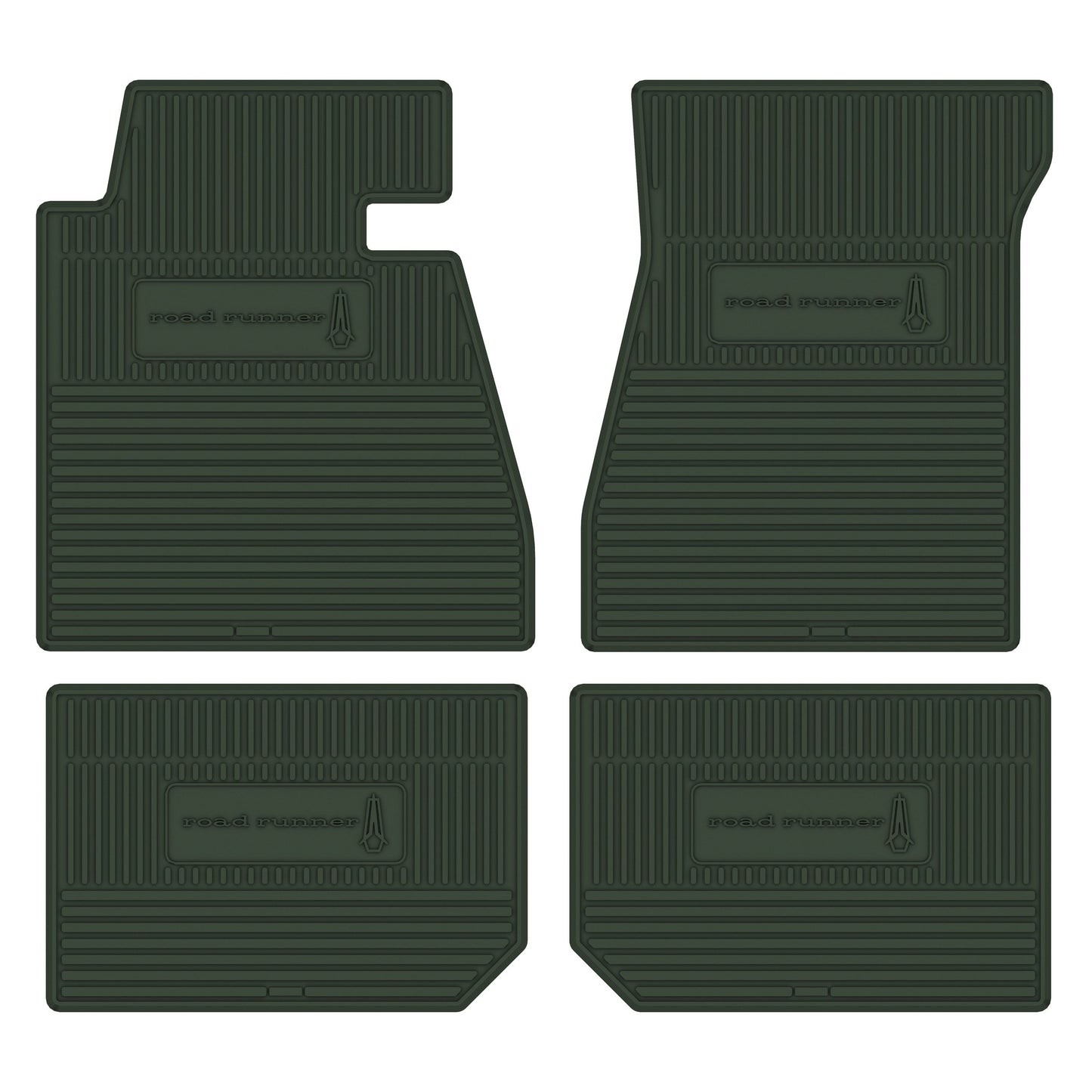68-70 PLYMOUTH 'ROADRUNNER' FLOOR MATS W/ AUTOMATIC TRANSMISSION - GREEN