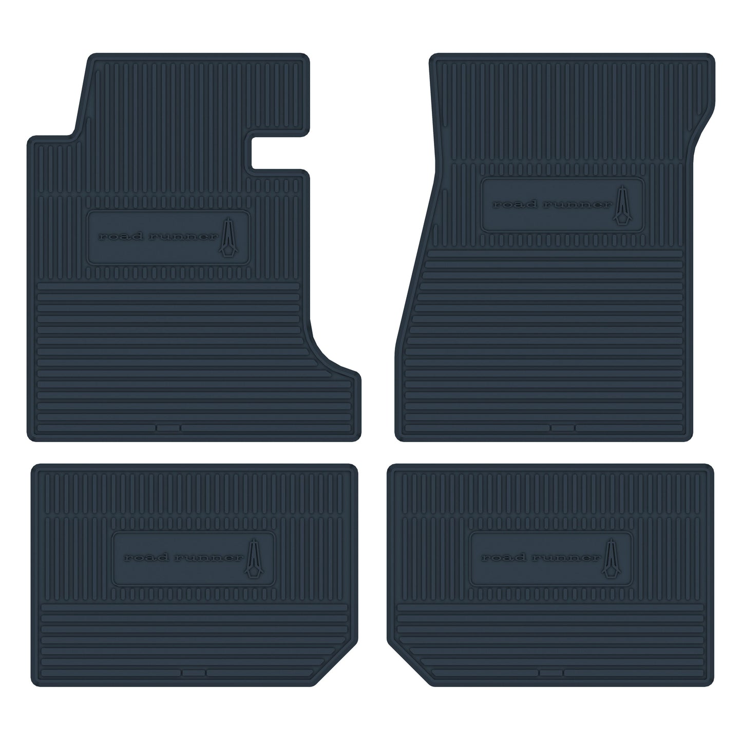 68-70 PLYMOUTH 'ROADRUNNER' FLOOR MATS W/ MANUAL TRANSMISSION - DARK BLUE