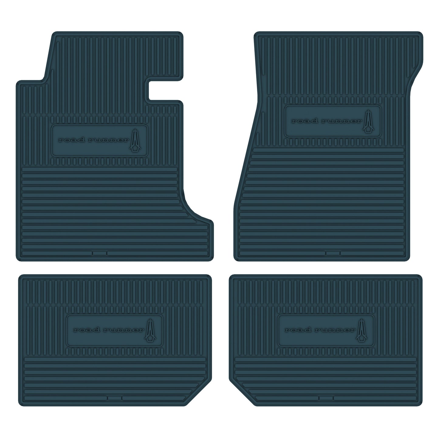 68-70 PLYMOUTH 'ROADRUNNER' FLOOR MATS W/ MANUAL TRANSMISSION - TURQUOISE