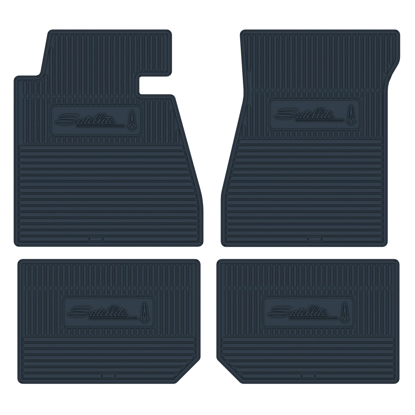 67-68 PLYMOUTH 'SATELLITE' FLOOR MATS W/ AUTOMATIC TRANSMISSION - DARK BLUE