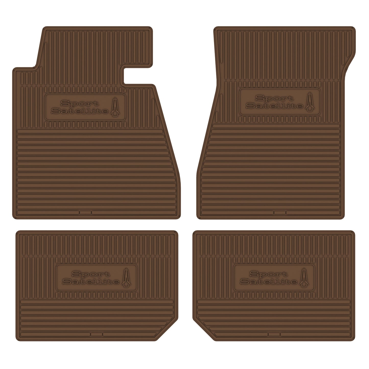69-70 PLYMOUTH 'SPORT SATELLITE' FLOOR MATS W/ AUTOMATIC TRANSMISSION - SADDLE