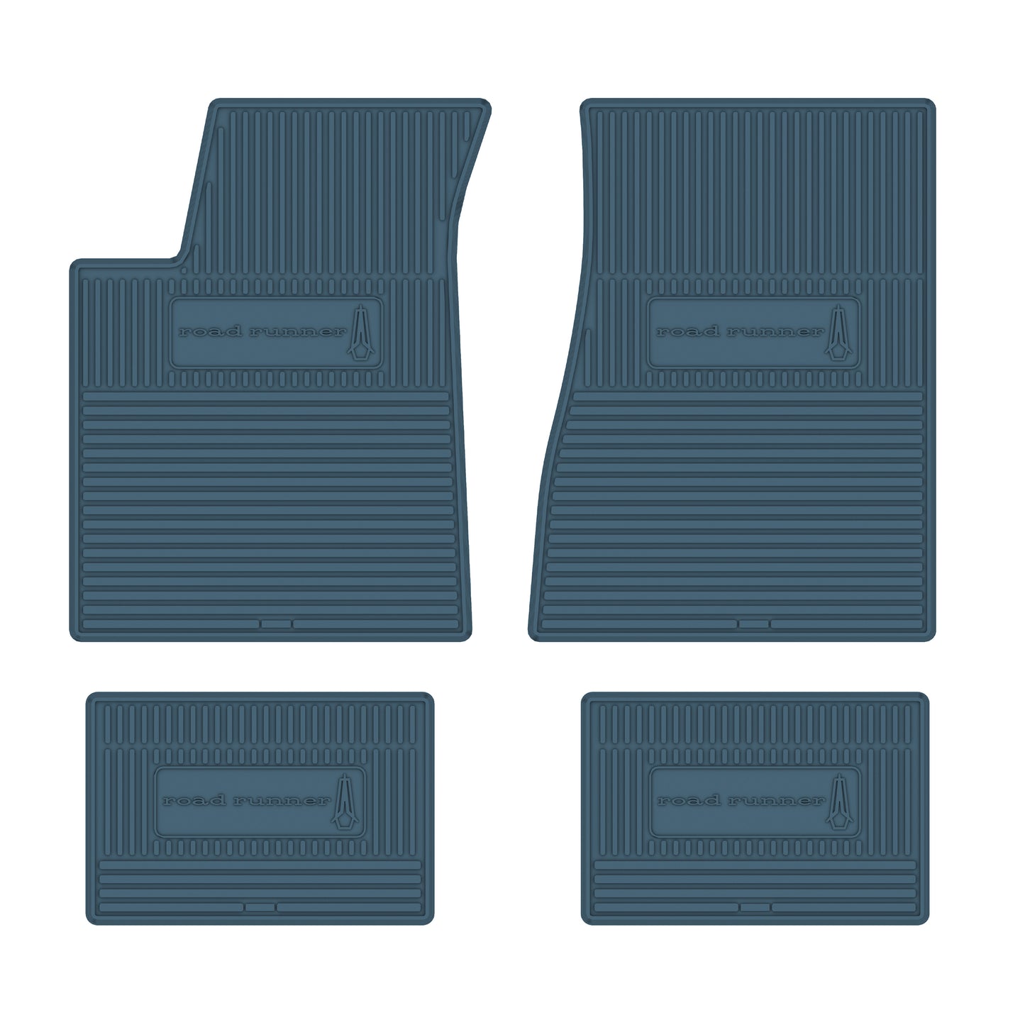 71-74 PLYMOUTH 'ROADRUNNER' FLOOR MATS W/ MANUAL TRANSMISSION - MEDIUM BLUE