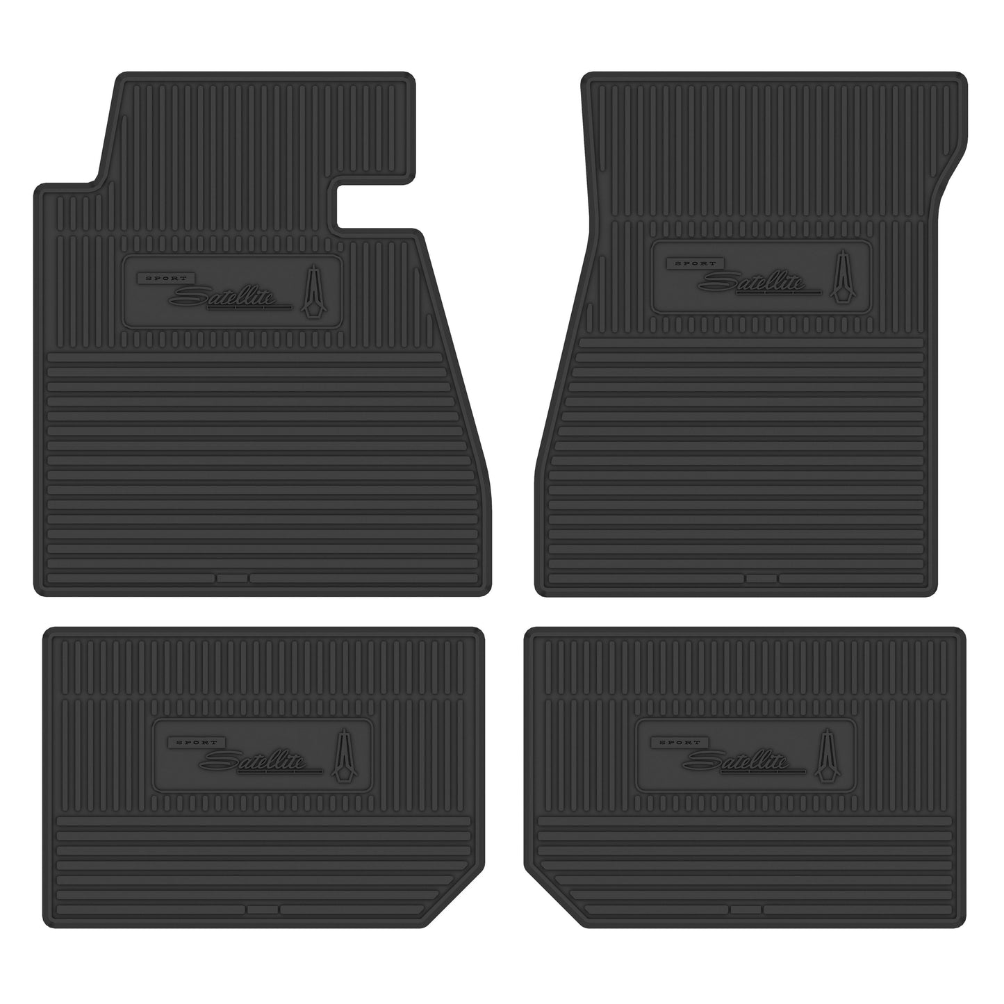 68 PLYMOUTH 'SPORT SATELLITE' FLOOR MATS W/ AUTOMATIC TRANSMISSION - BLACK