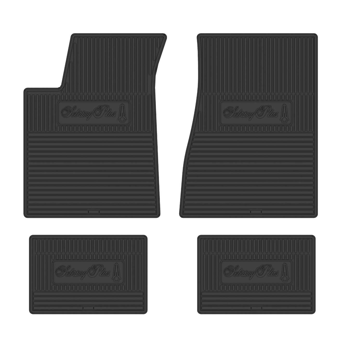 73-74 PLYMOUTH 'SATELLITE SEBRING PLUS' FLOOR MATS W/ MANUAL TRANSMISSION - BLACK