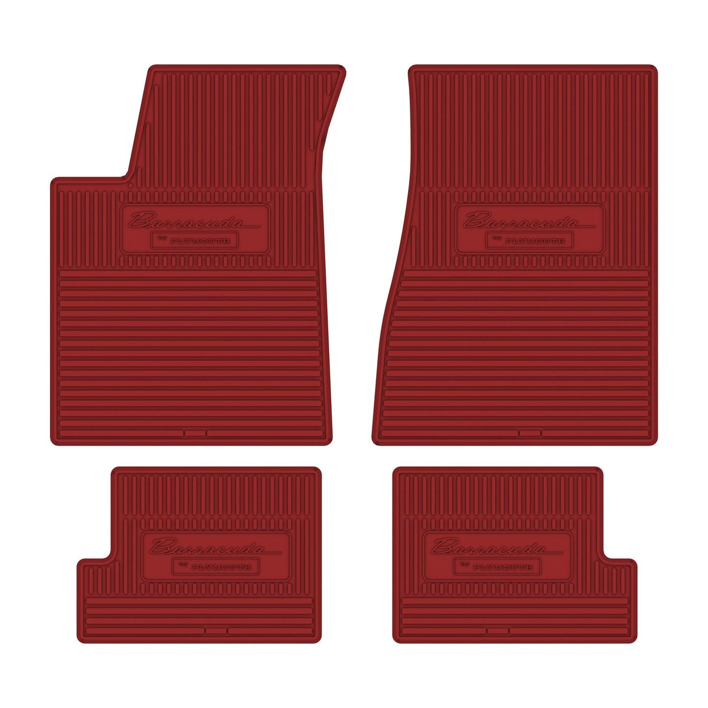 70 PLYMOUTH 'BARRACUDA' FLOOR MATS W/ MANUAL TRANSMISSION - RED