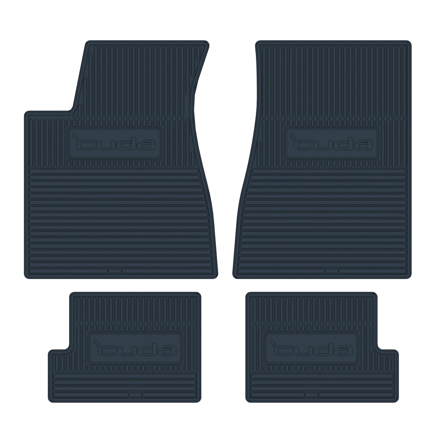 70-74 PLYMOUTH 'CUDA' FLOOR MATS W/ AUTOMATIC TRANSMISSION - DARK BLUE