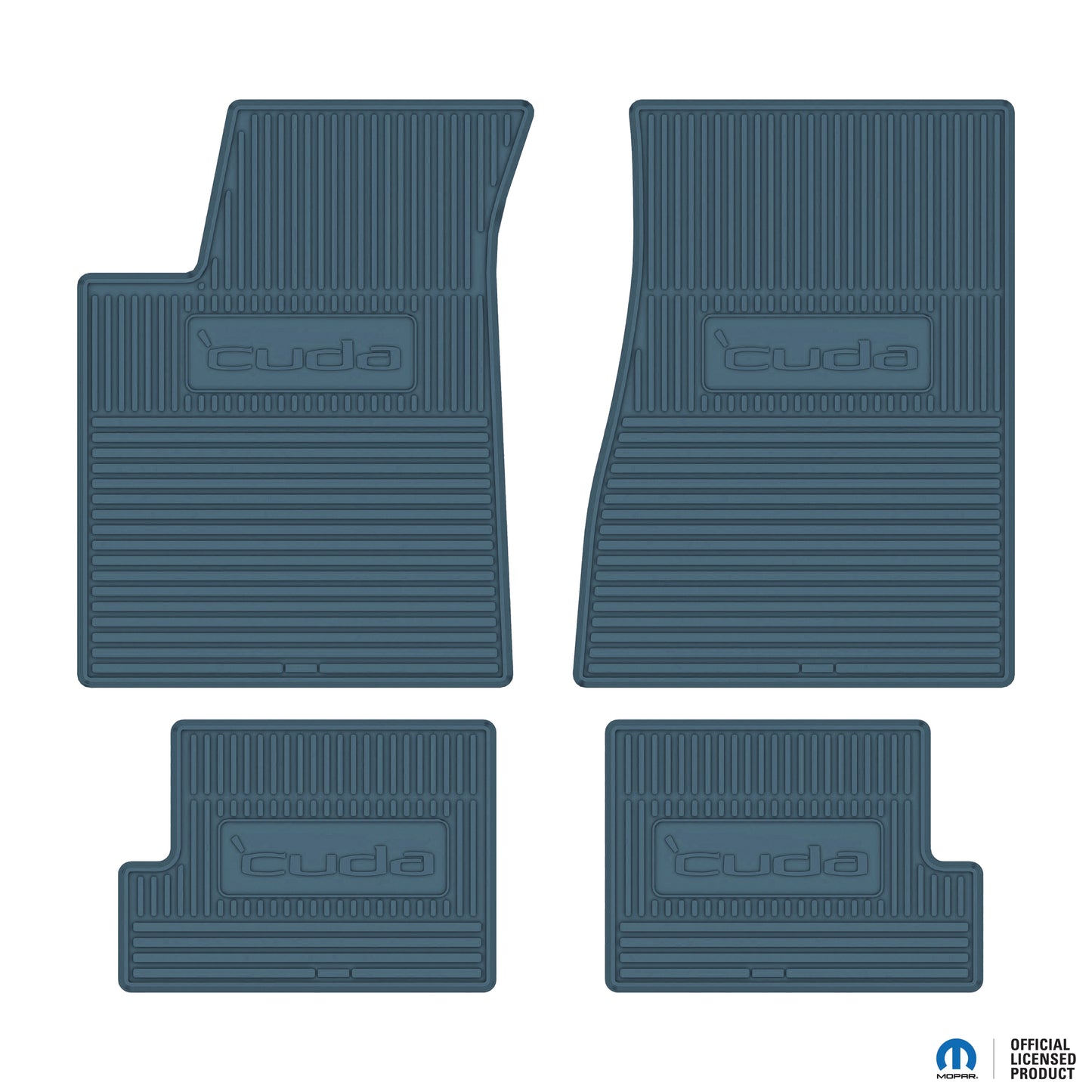 70-74 PLYMOUTH 'CUDA' FLOOR MATS W/ MANUAL TRANSMISSION - MEDIUM BLUE