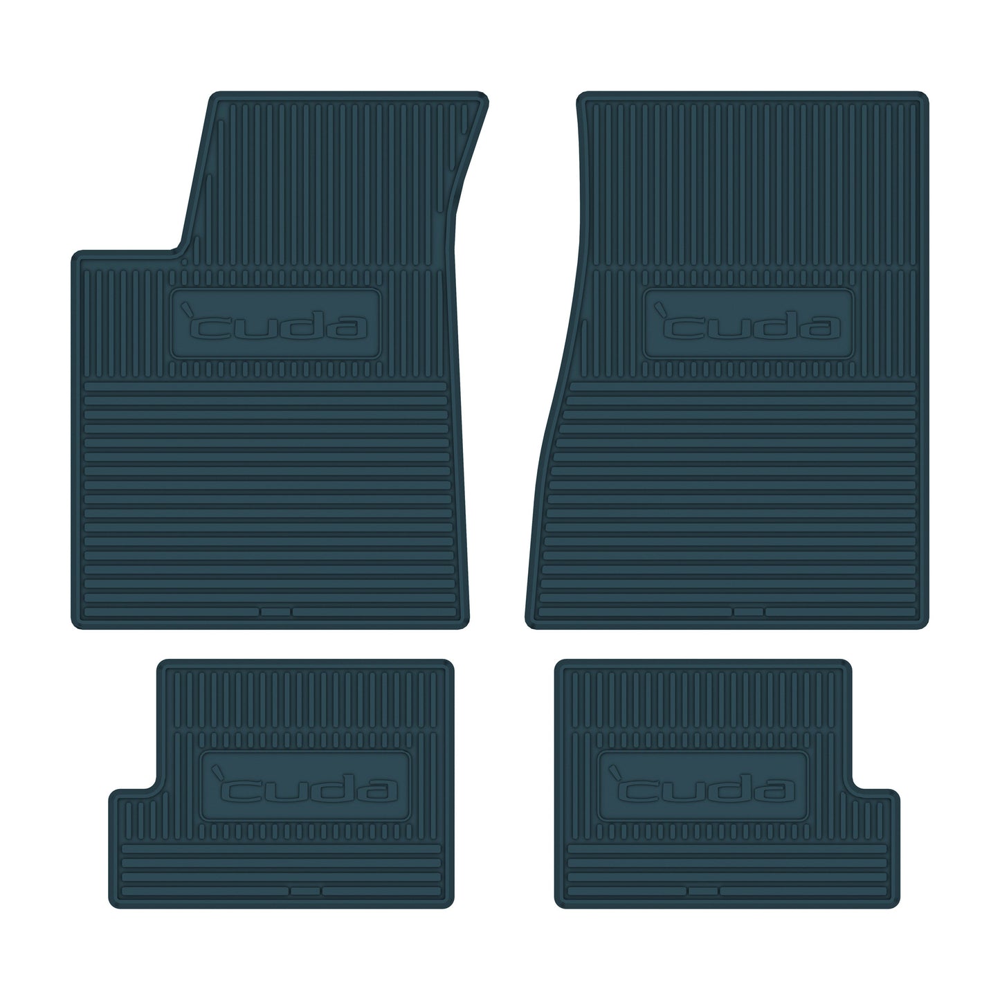 70/74 'CUDA 4-SPEED VINYL FLOORMATS - TURQUOISE