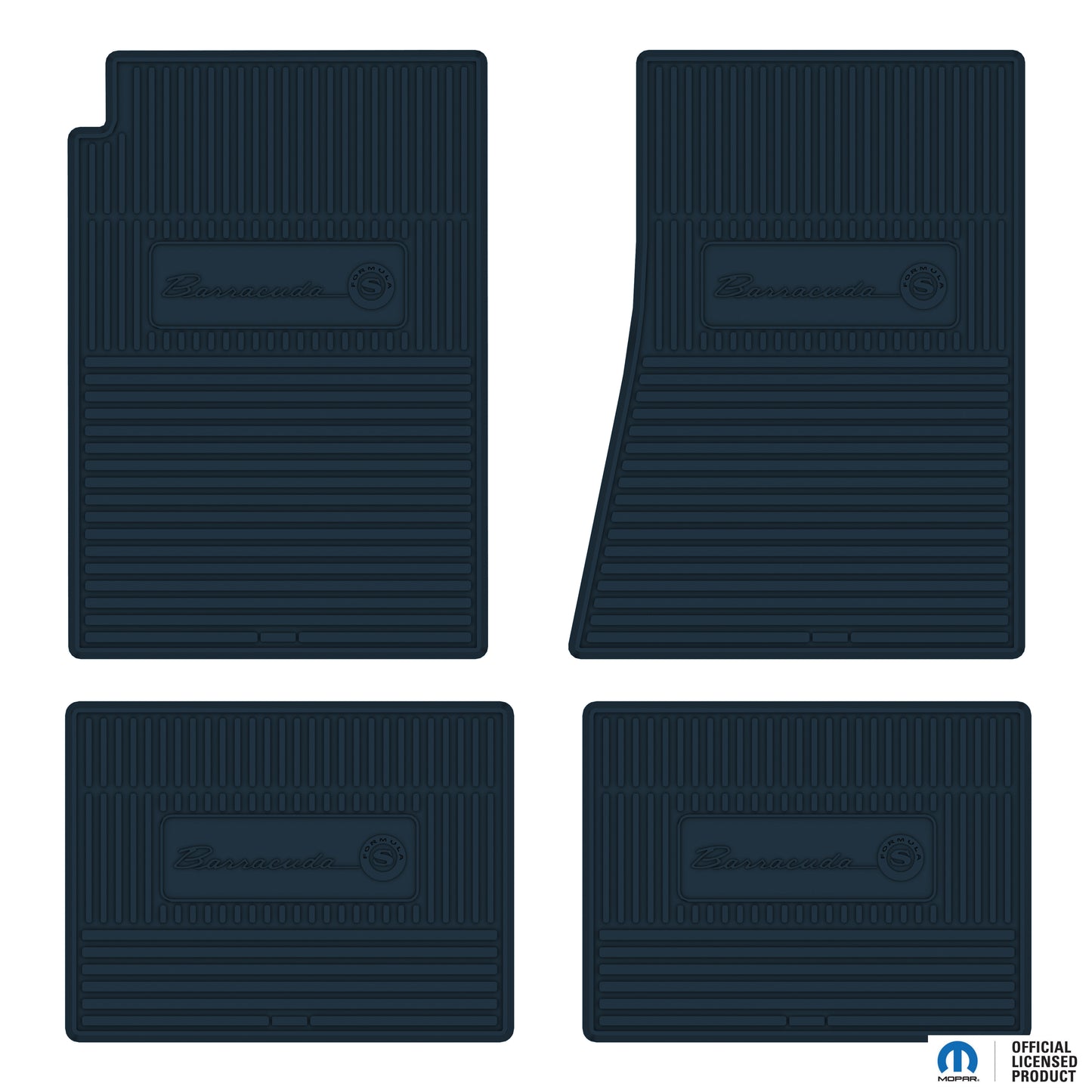 67-69 PLYMOUTH 'BARRACUDA FORMULA S' FLOOR MATS W/ MANUAL TRANSMISSION - DARK BLUE