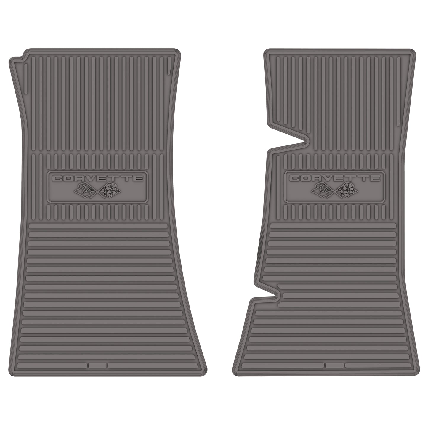 74-75 CHEVROLET 'CORVETTE W/ FLAG' FLOOR MATS - SILVER