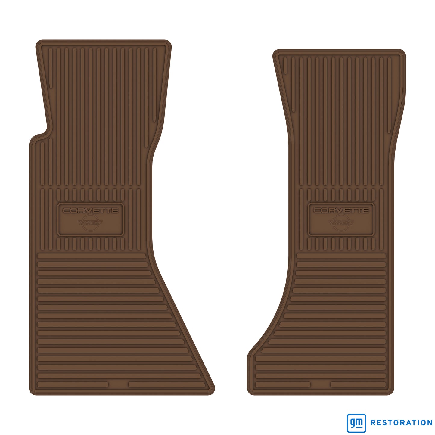 90-96 CHEVROLET 'CORVETTE W/ FLAG' FLOOR MATS - SADDLE