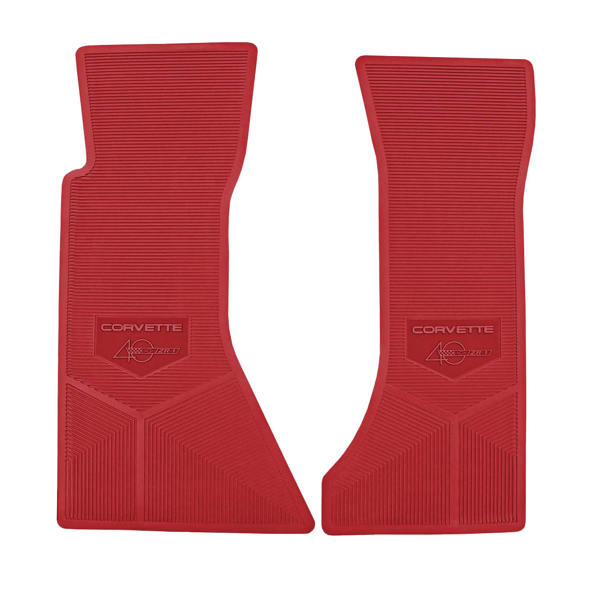 93 CORVETTE 40TH ANNIV. ZR1 FRONT VINYL FLOORMATS - BR RED