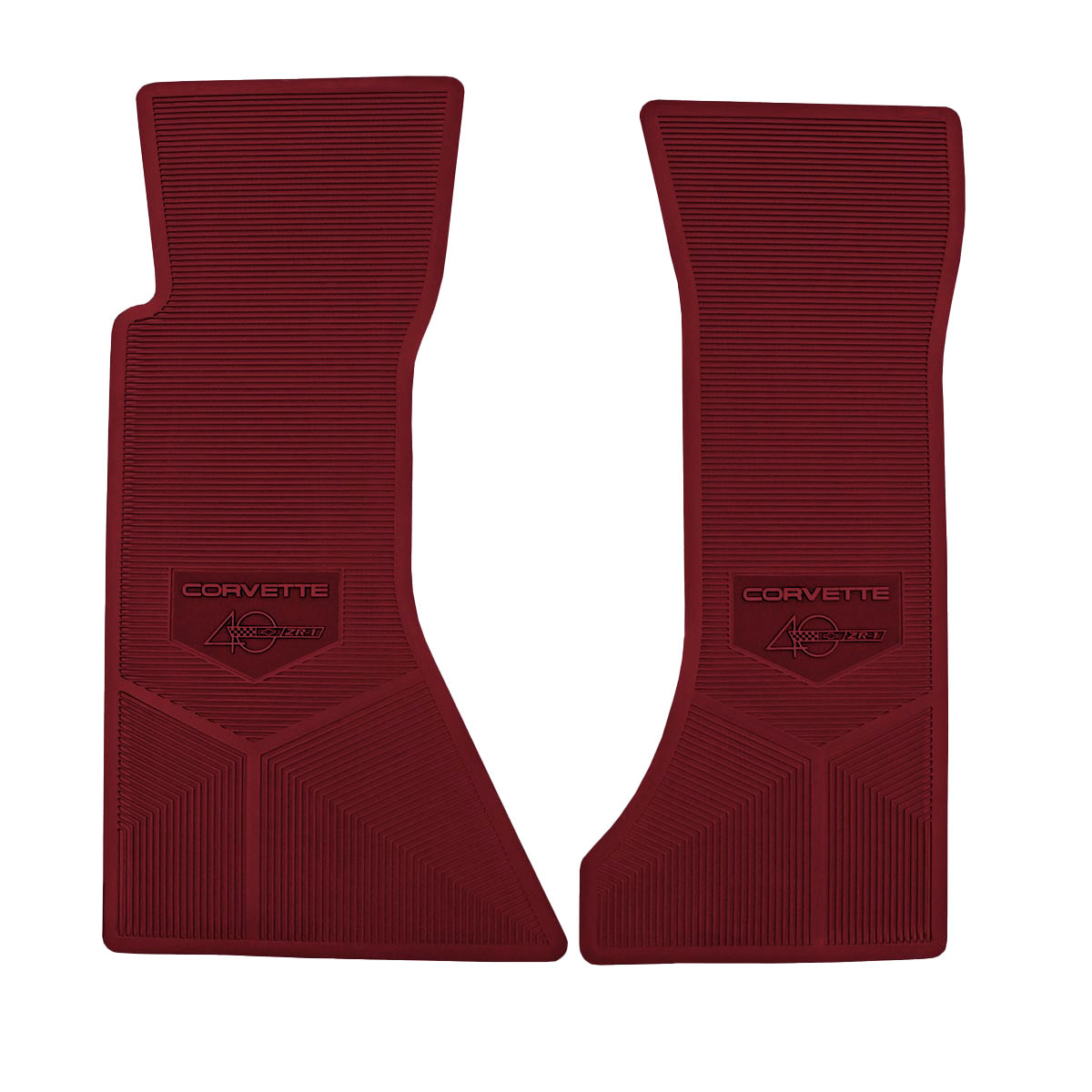 93 CORVETTE 40TH ANNIV. ZR1 FRONT VINYL FLOORMATS - MAROON