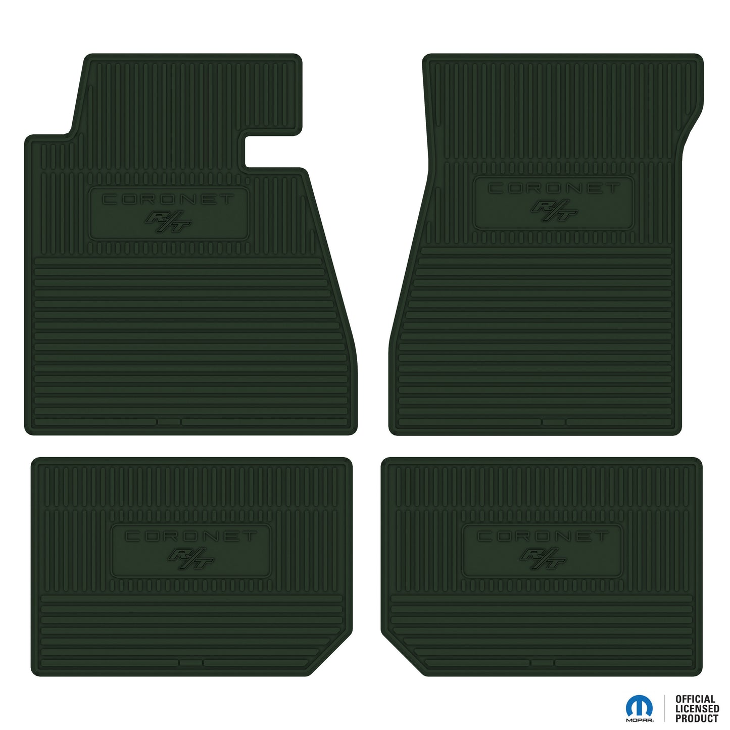 67-68 DODGE 'CORONET R/T' FLOOR MATS W/ AUTOMATIC TRANSMISSION - GREEN