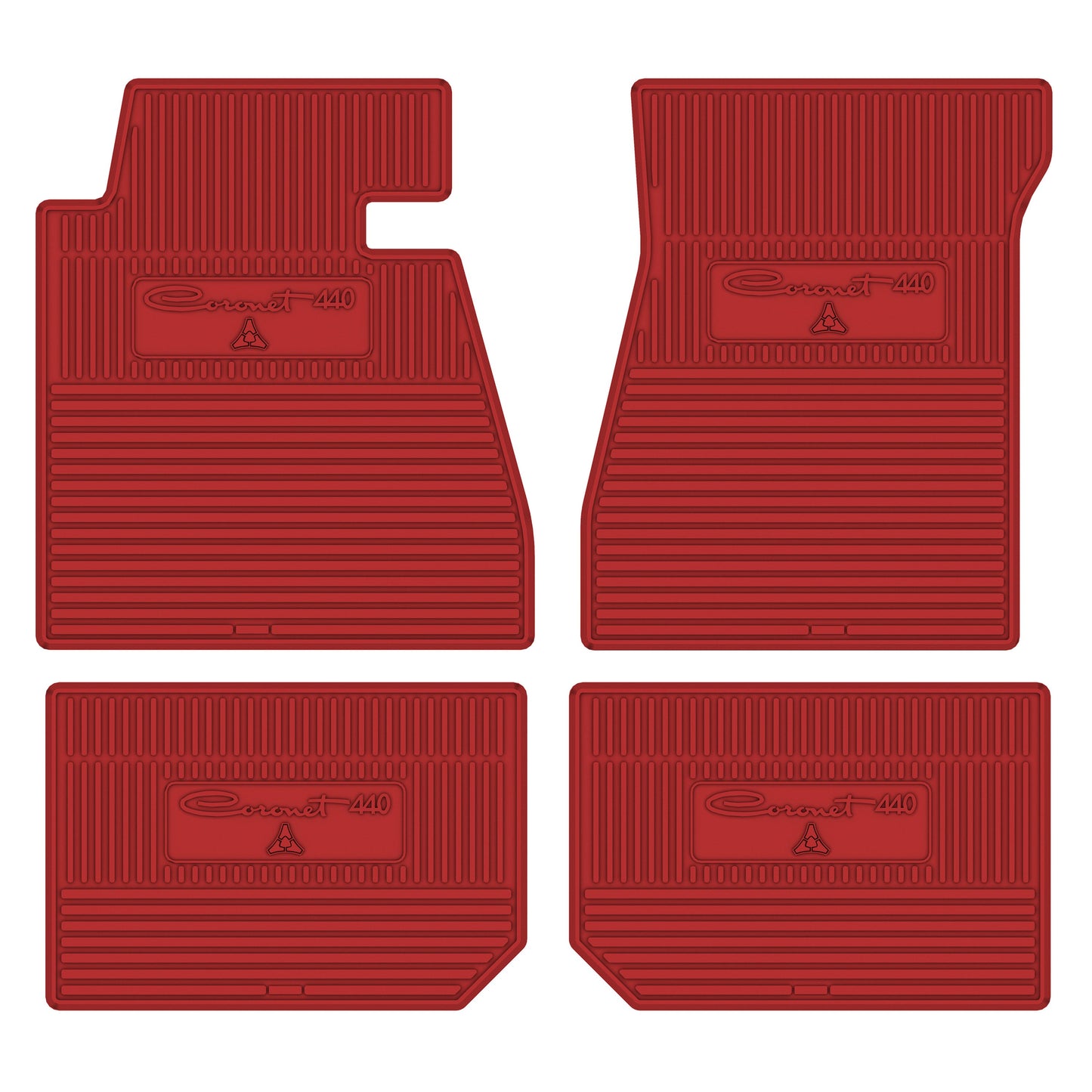 66 DODGE 'CORONET 440' FLOOR MATS W/ AUTOMATIC TRANSMISSION - BRIGHT RED