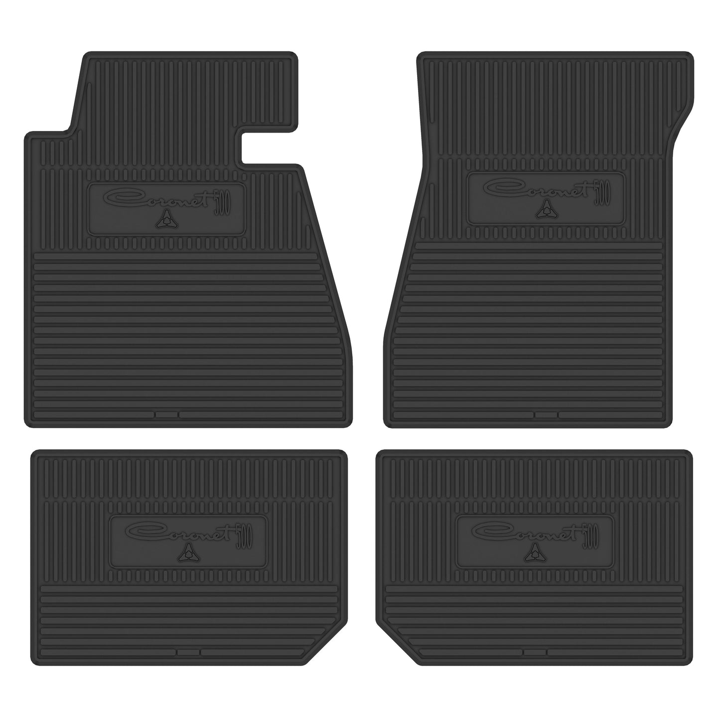 66 DODGE 'CORONET 500' FLOOR MATS W/ AUTOMATIC TRANSMISSION - BLACK
