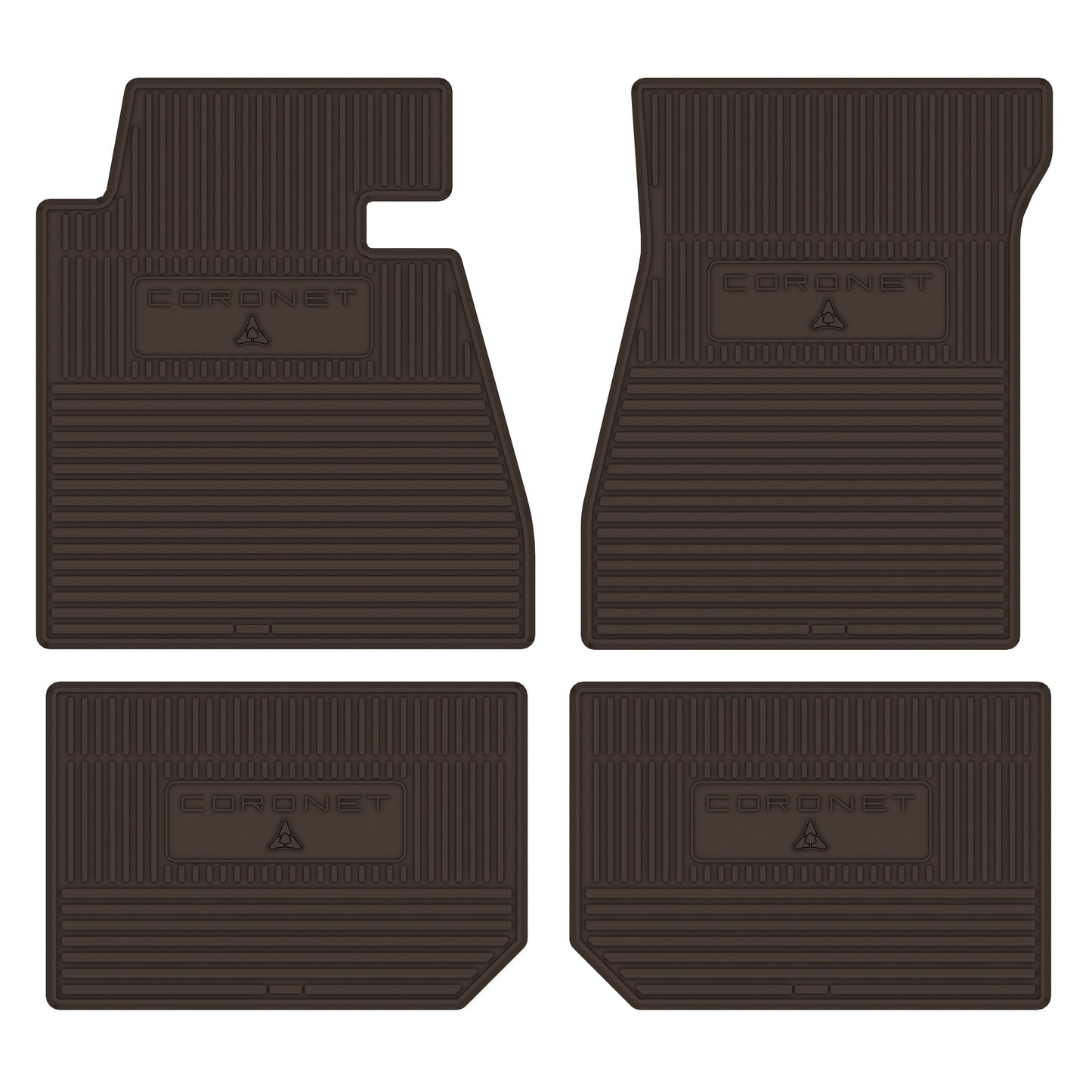 67-68 DODGE 'CORONET' FLOOR MATS W/ AUTOMATIC TRANSMISSION - BROWN