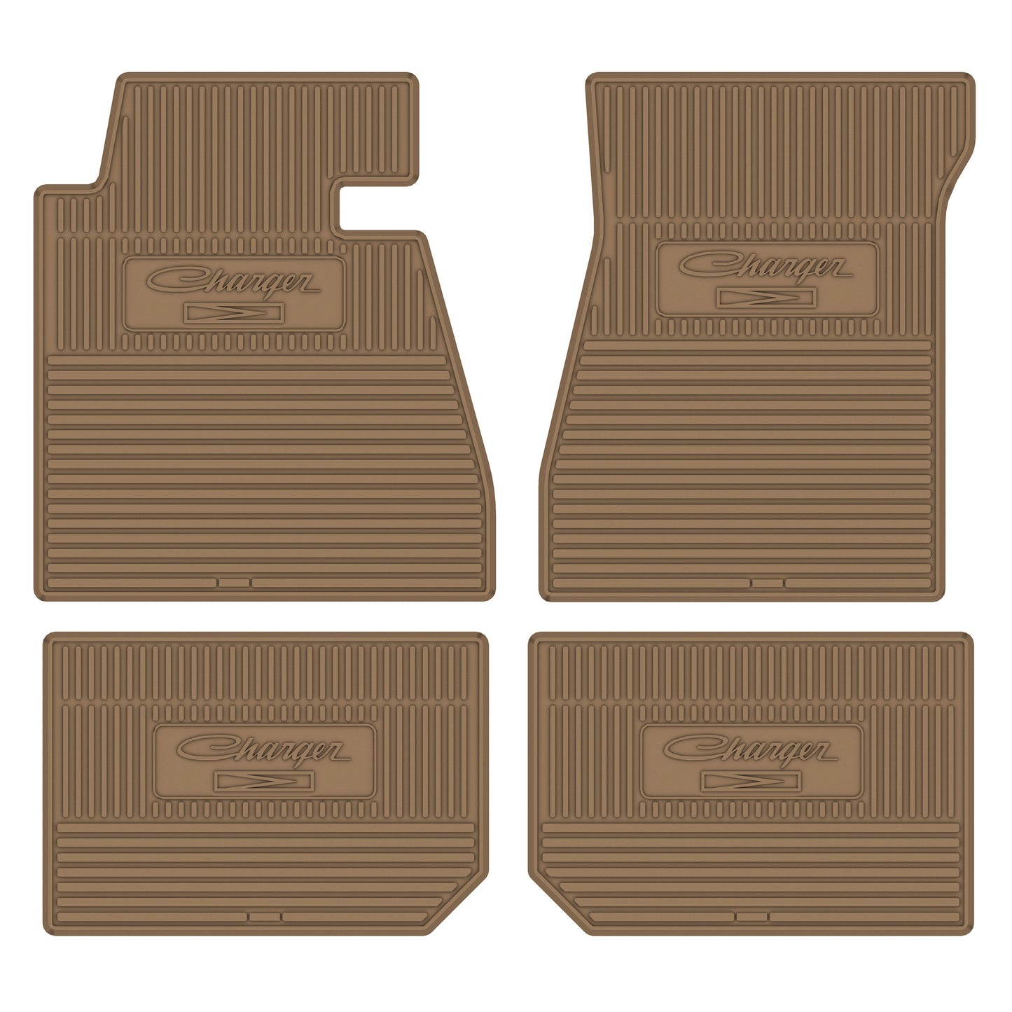 66-70 DODGE 'CHARGER' FLOOR MATS W/ AUTOMATIC TRANSMISSION - TAN