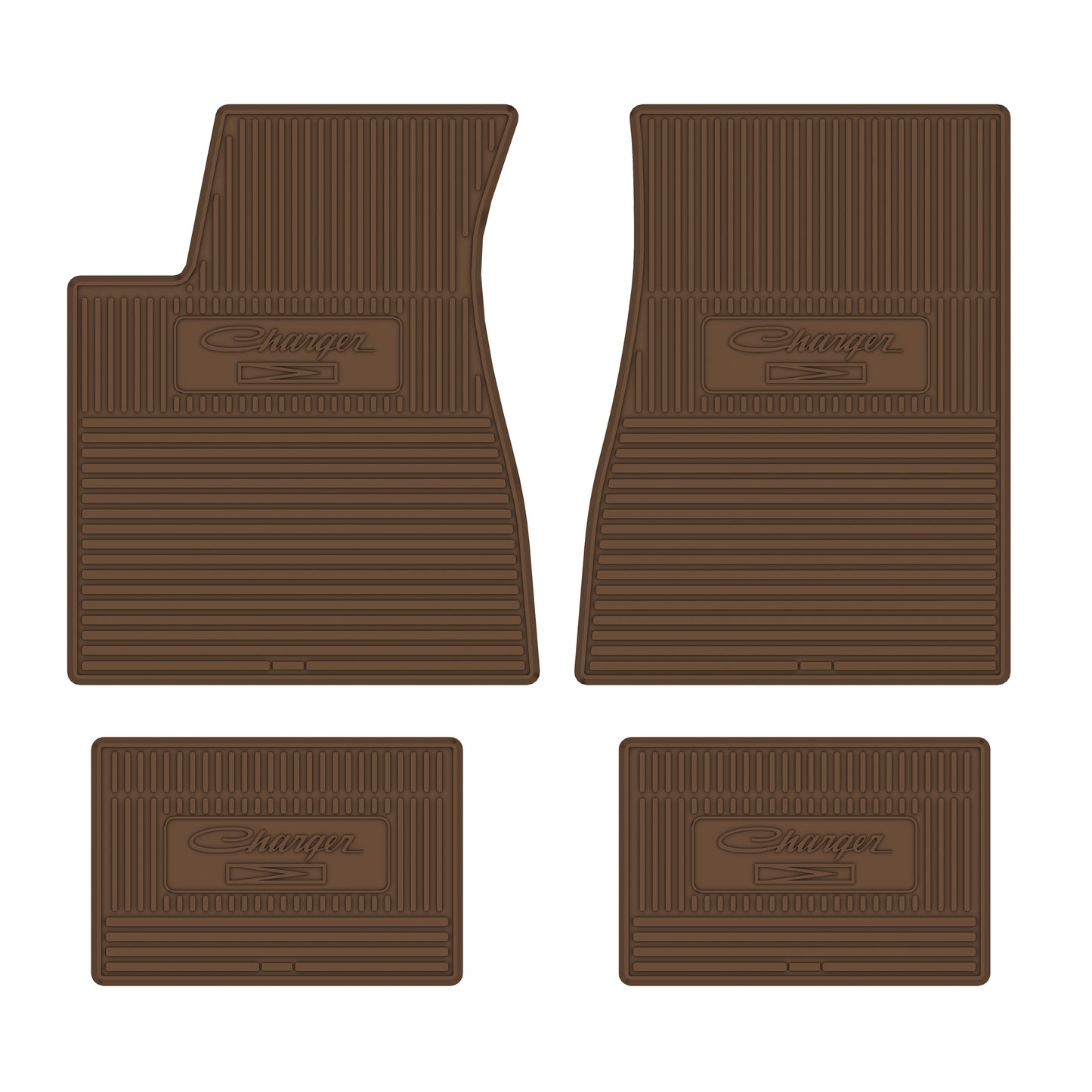 71-74 DODGE 'CHARGER' FLOOR MATS W/ AUTOMATIC TRANSMISSION - SADDLE
