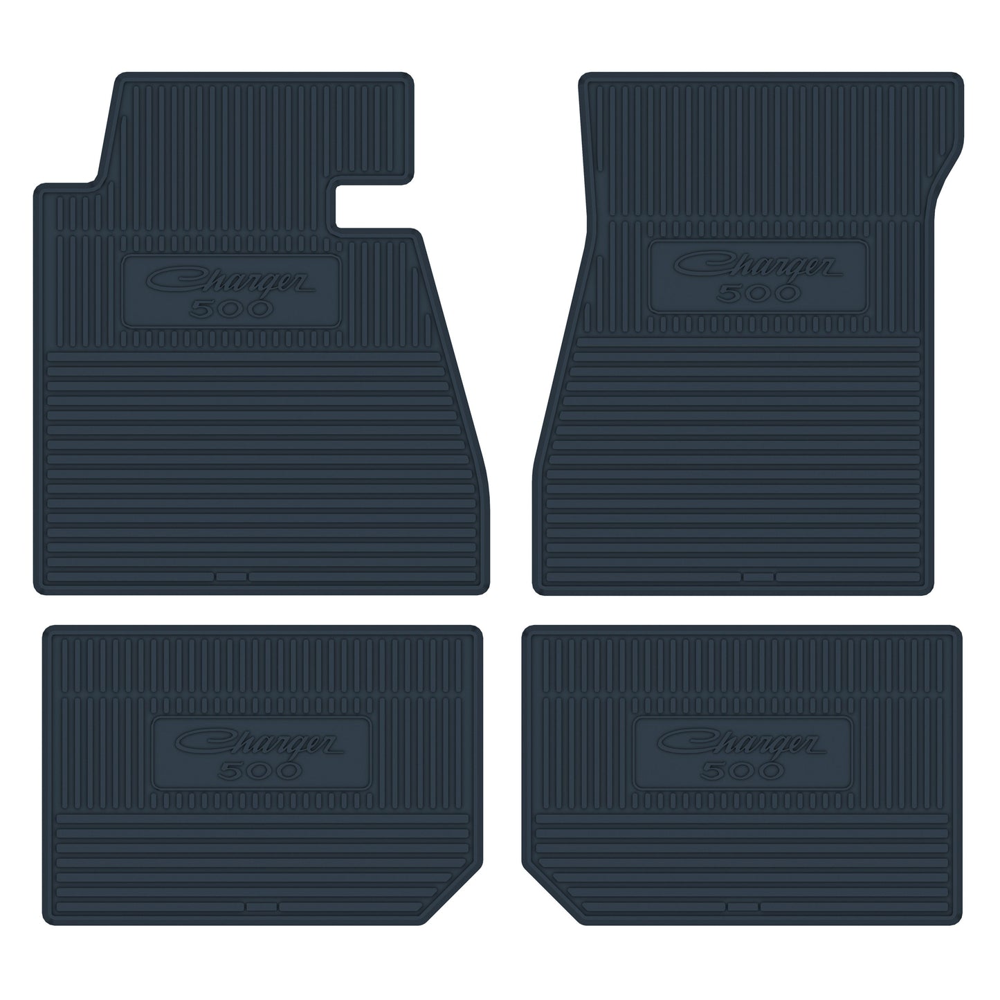 69-70 DODGE 'CHARGER 500' FLOOR MATS W/ AUTOMATIC TRANSMISSION - DARK BLUE