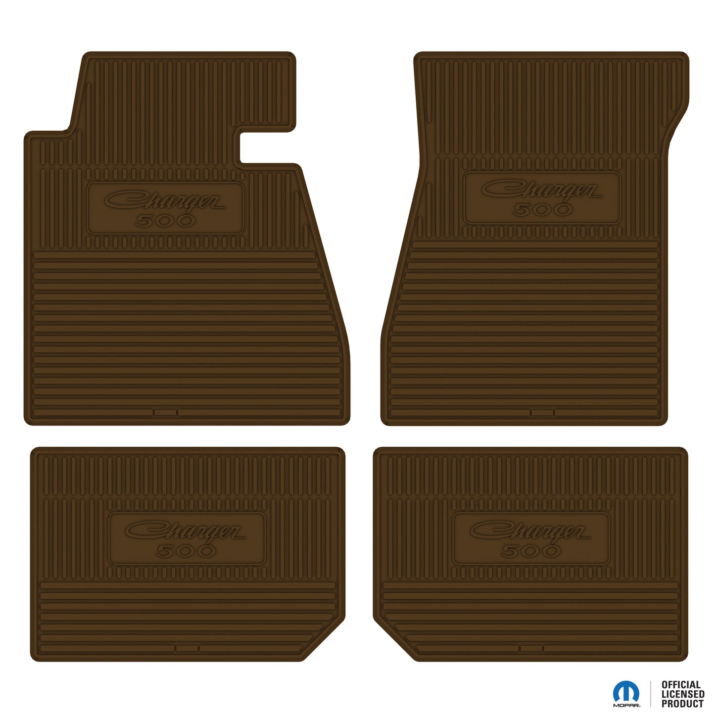 69-70 DODGE 'CHARGER 500' FLOOR MATS W/ AUTOMATIC TRANSMISSION - DARK SADDLE