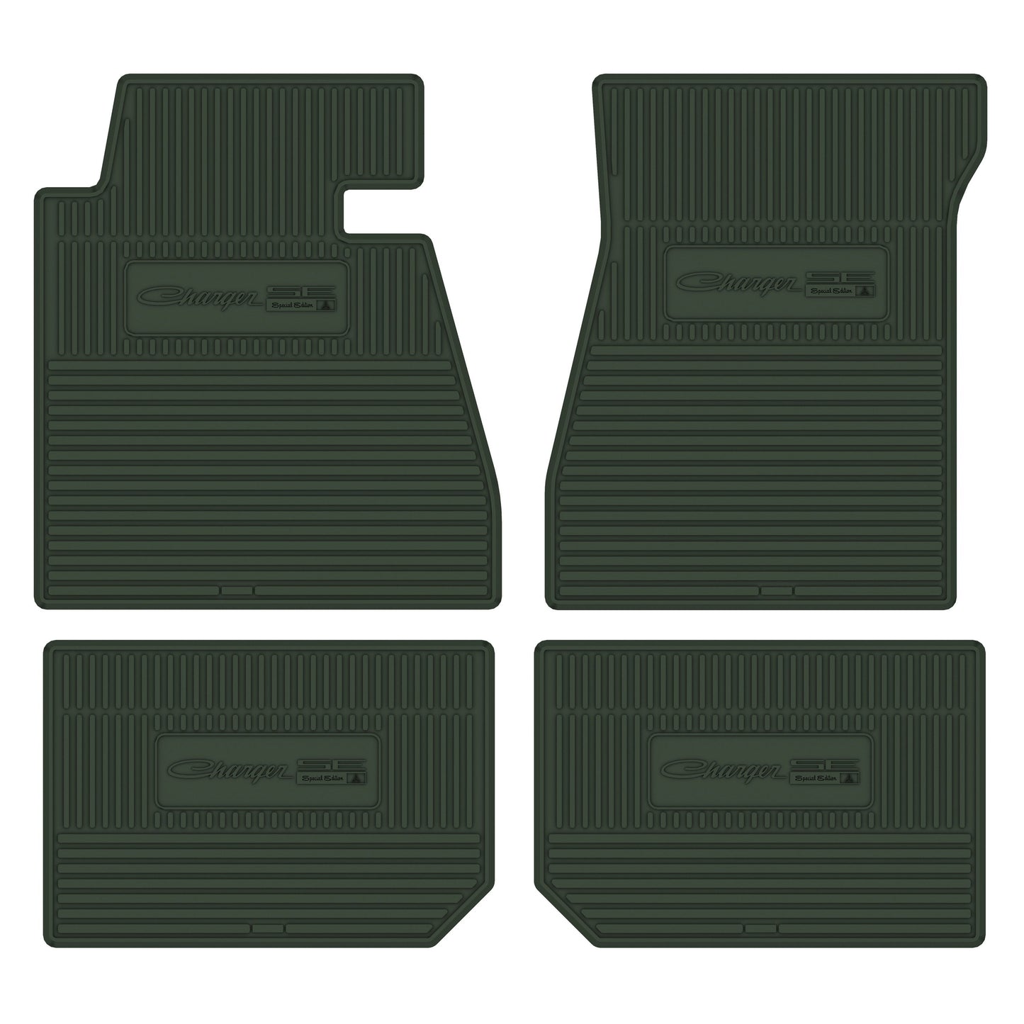 69-70 DODGE 'CHARGER SE' FLOOR MATS W/ AUTOMATIC TRANSMISSION - GREEN