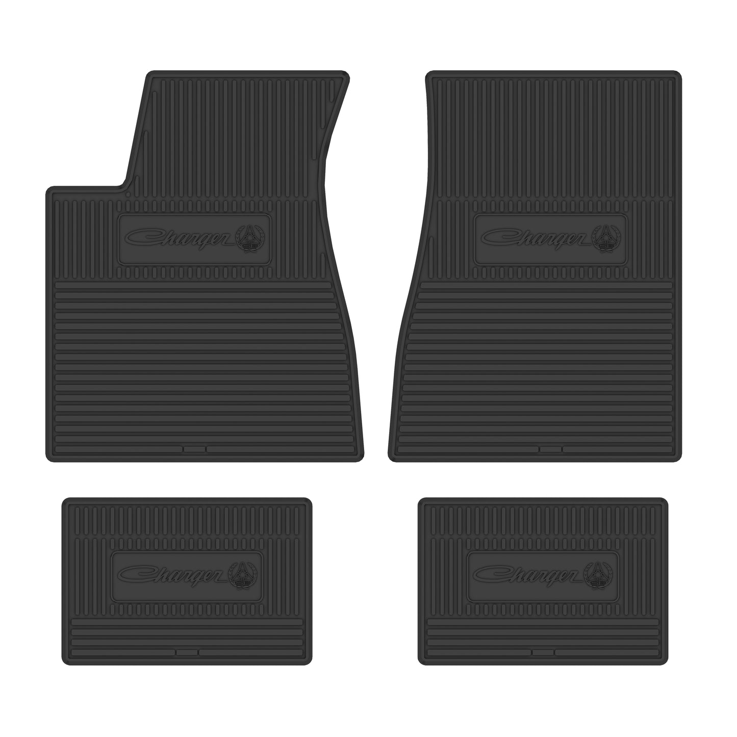 71-72 DODGE 'CHARGER SE' FLOOR MATS W/ AUTOMATIC TRANSMISSION - BLACK